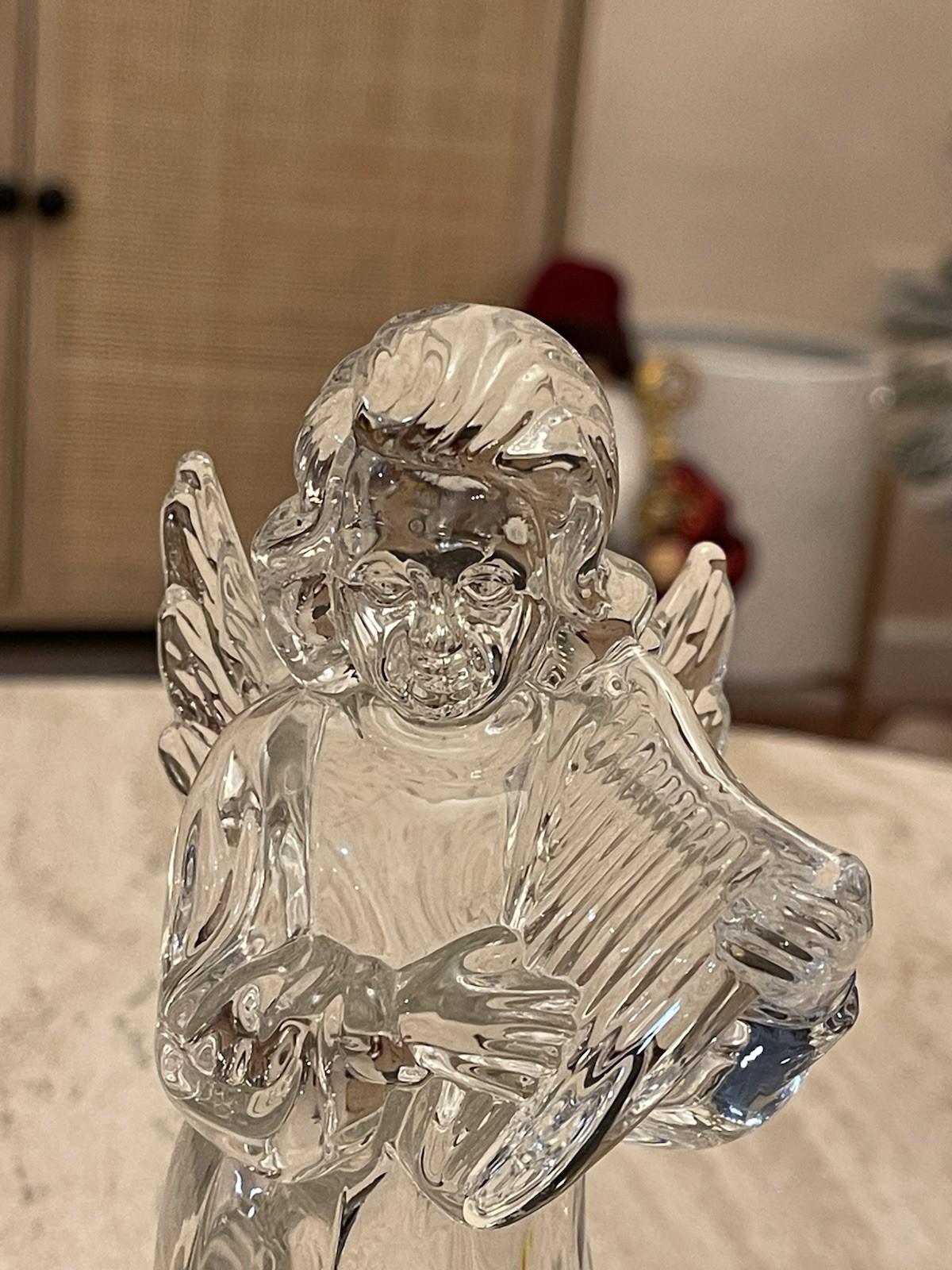 MIKASA HERALD COLLECTION ANGELIC HARP LEAD CRYSTAL ANGEL.