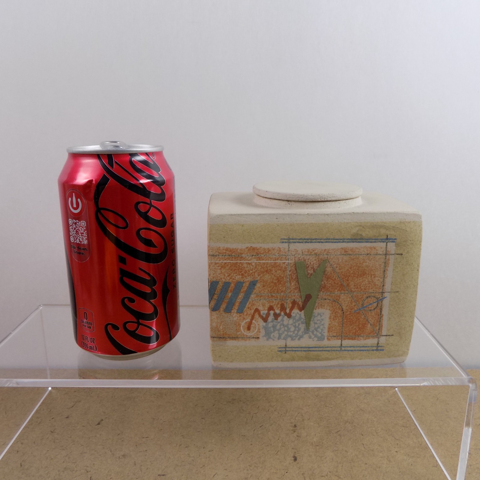 Andrew Van Assche Art Pottery Lidded Box Modernist Design VGC 4.5″x4″