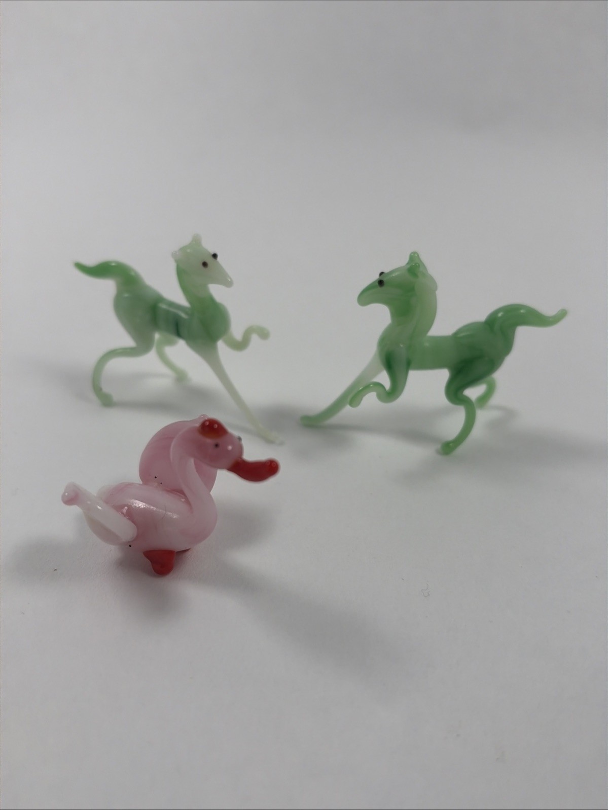 Lot of 3 Mini & Tiny ART GLASS ANIMALS – unbranded -Horse & Swan