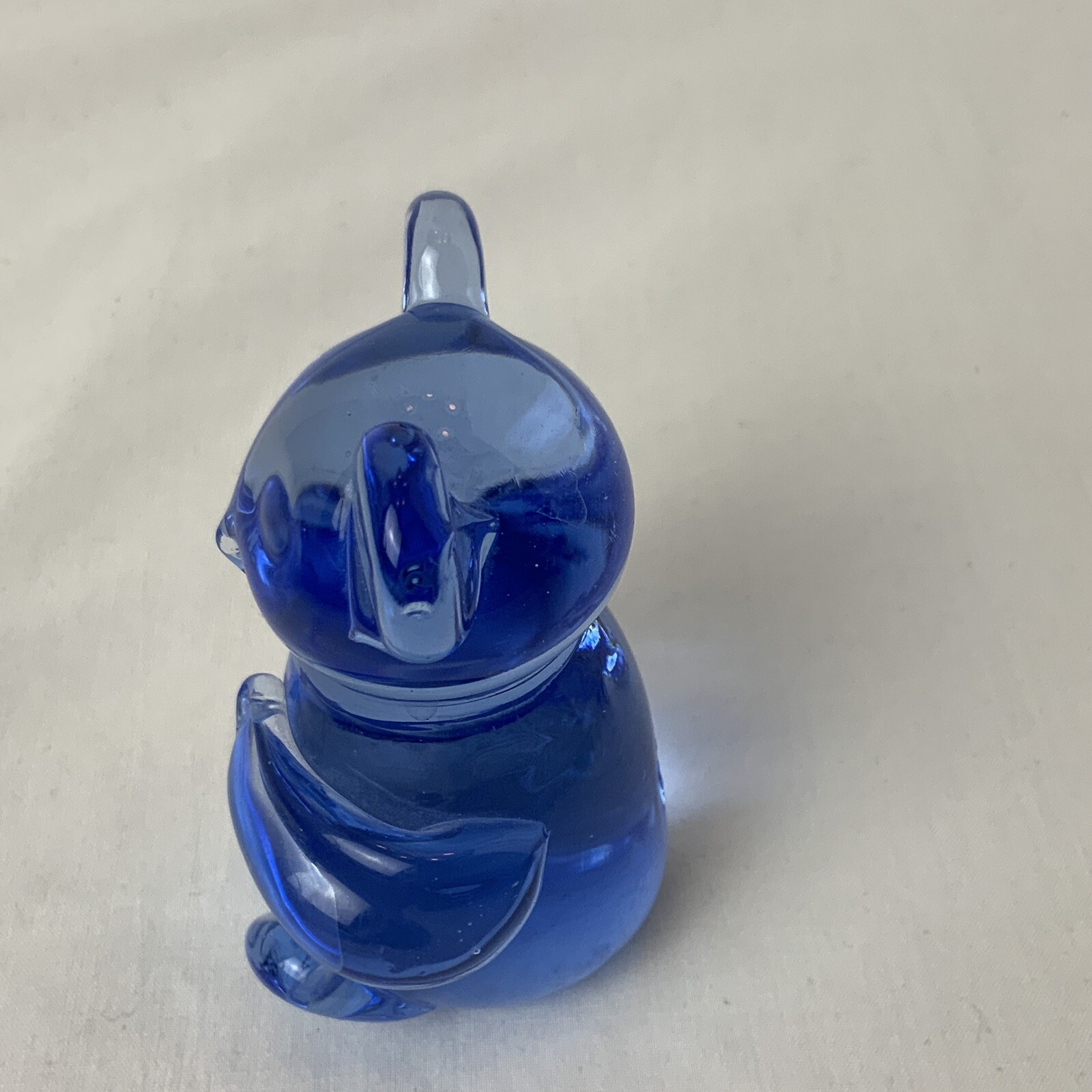 VTG Blown Glass Blue Bear Figurine United States Commemorative Fine Arts Gallery