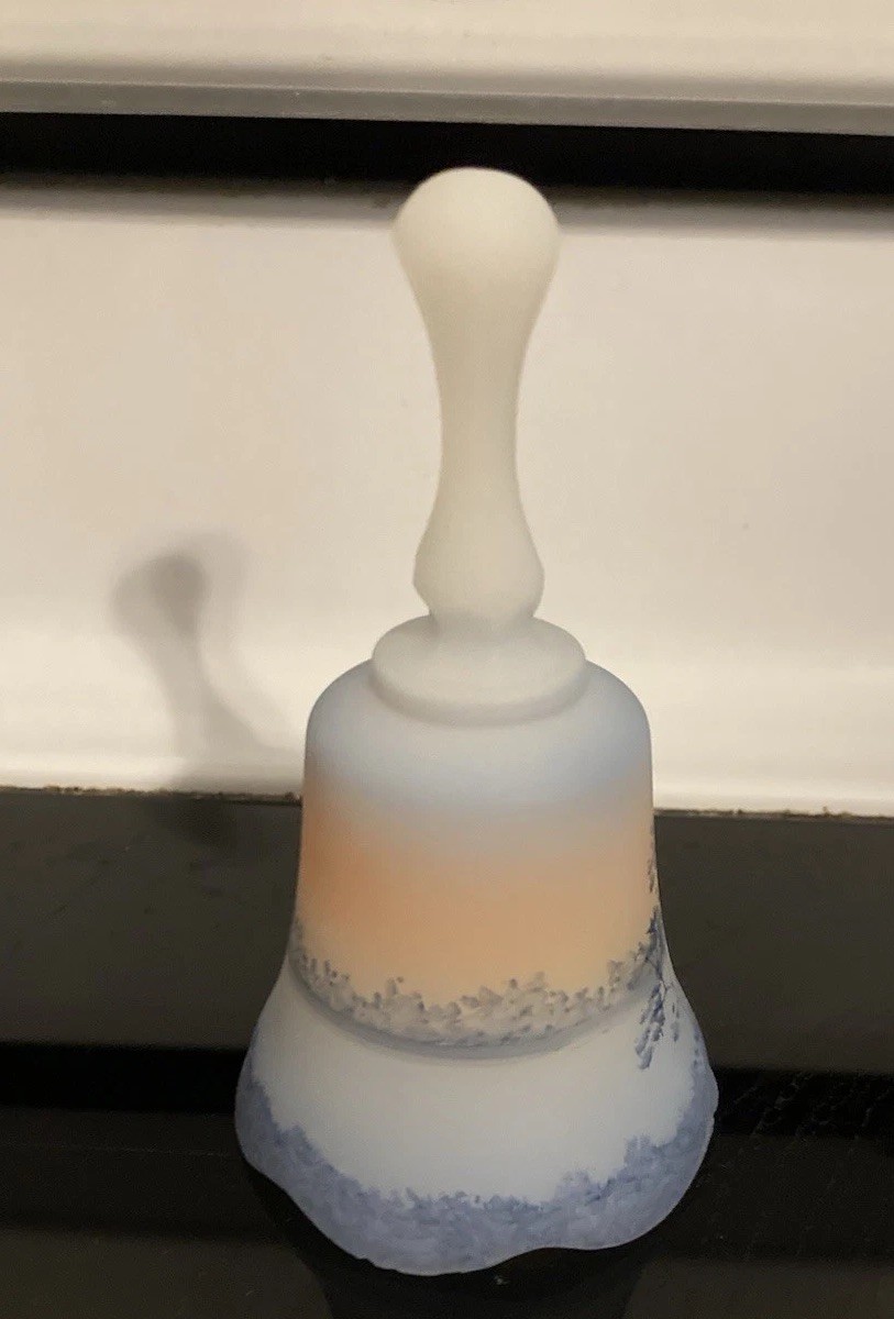 Fenton Glass M. Wagner Handpainted Mini Bell 4” Tiny Flaw