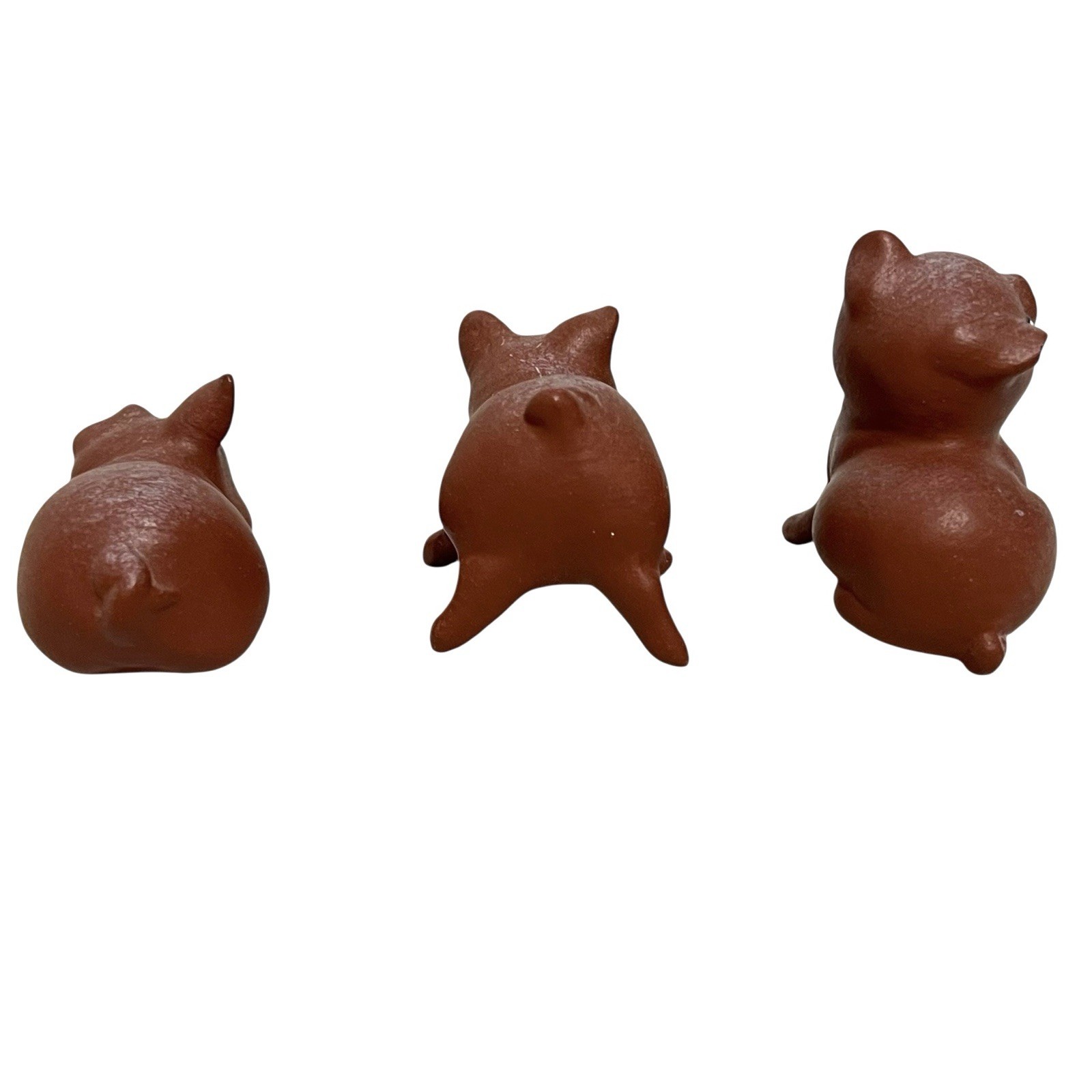 Vintage Miniature Pig Figurines Lot of 3 Ceramic Brown Pigs Farm Animal Decor