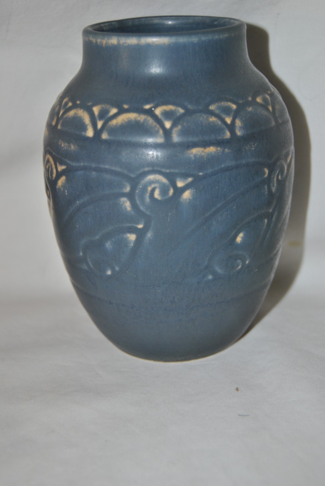 Rookwood Matte Dark Blue Over Brown Pedestal Vase 1925 Shape #2354