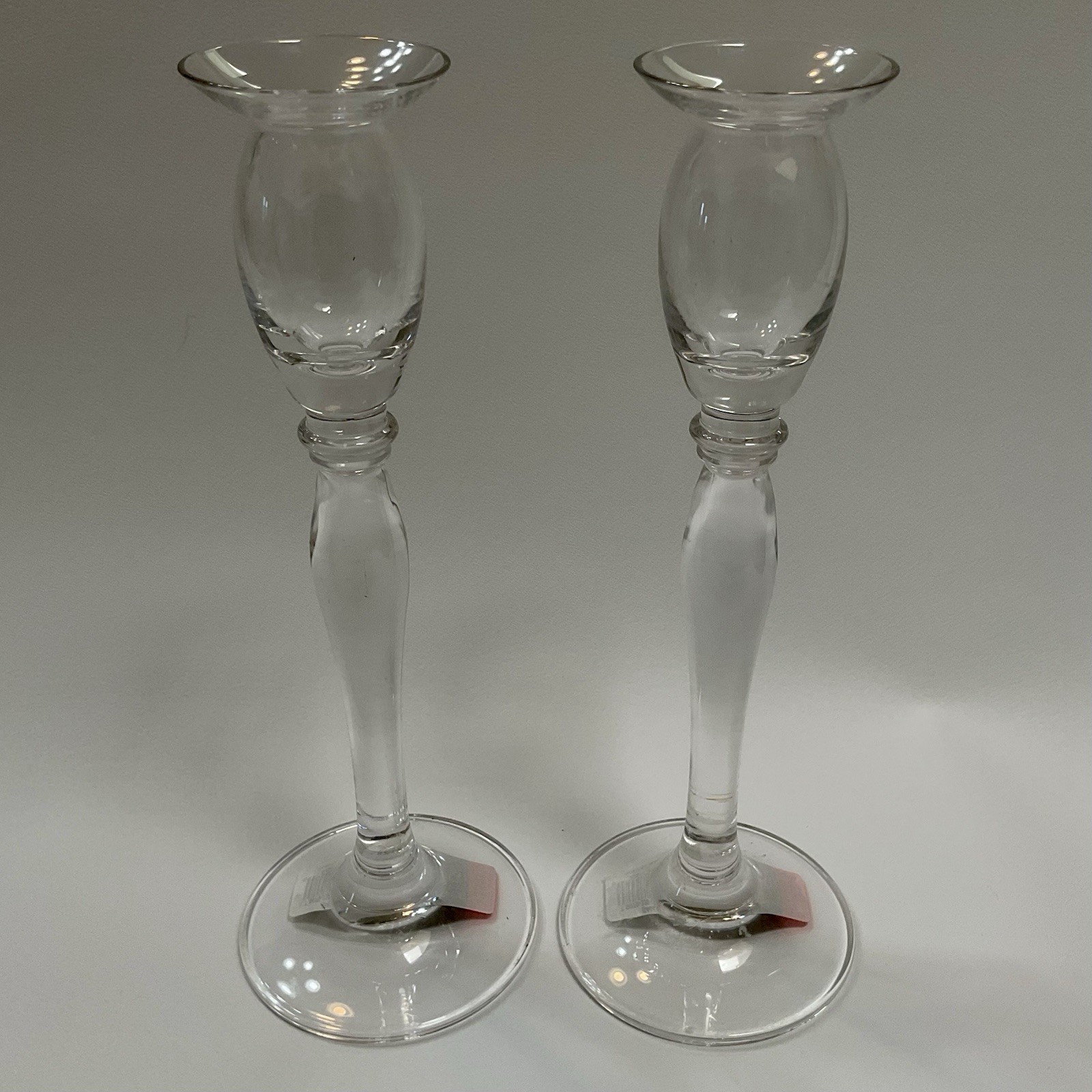 Mikasa Ballet Crystal Candlestick Holders Set of 2 Austria 9.5” Elegant Clear Gl
