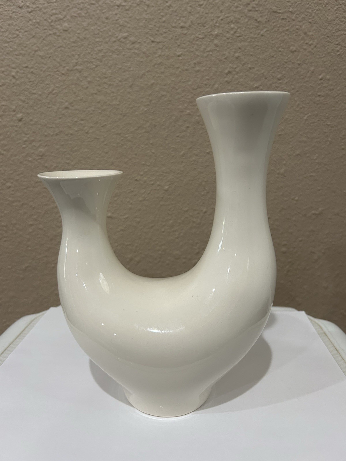 EVA ZEISEL Royal Stafford One O One White Double Bud Vase England