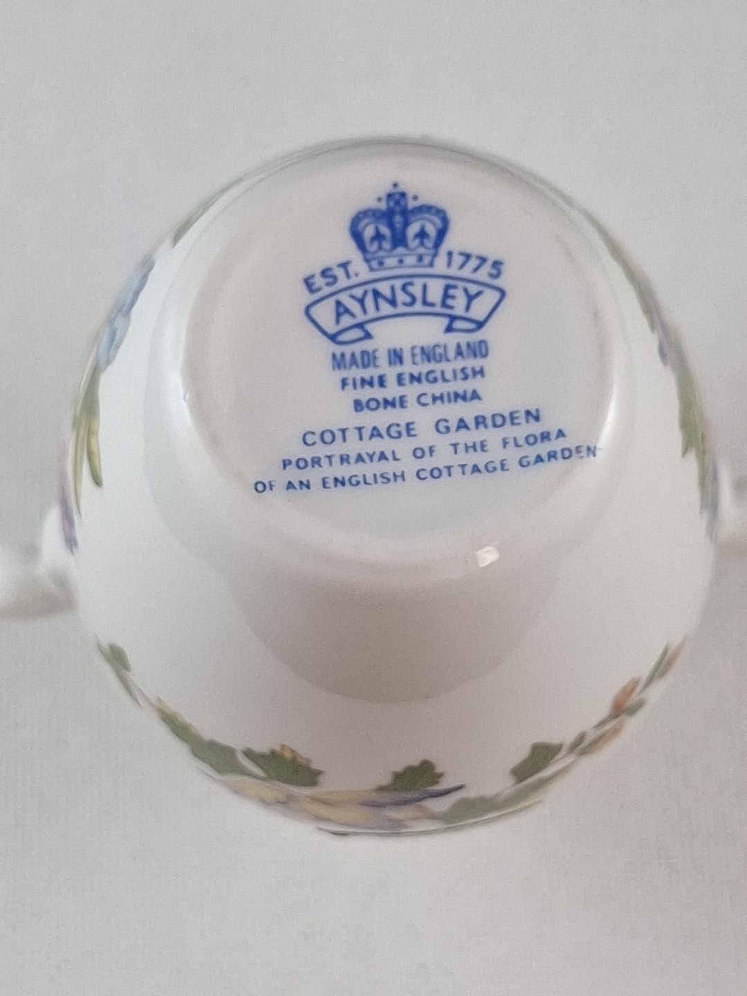 AYNSLEY COTTAGE GARDEN Fine Bone China Miniature HANDLED Bud VASE VINTAGE