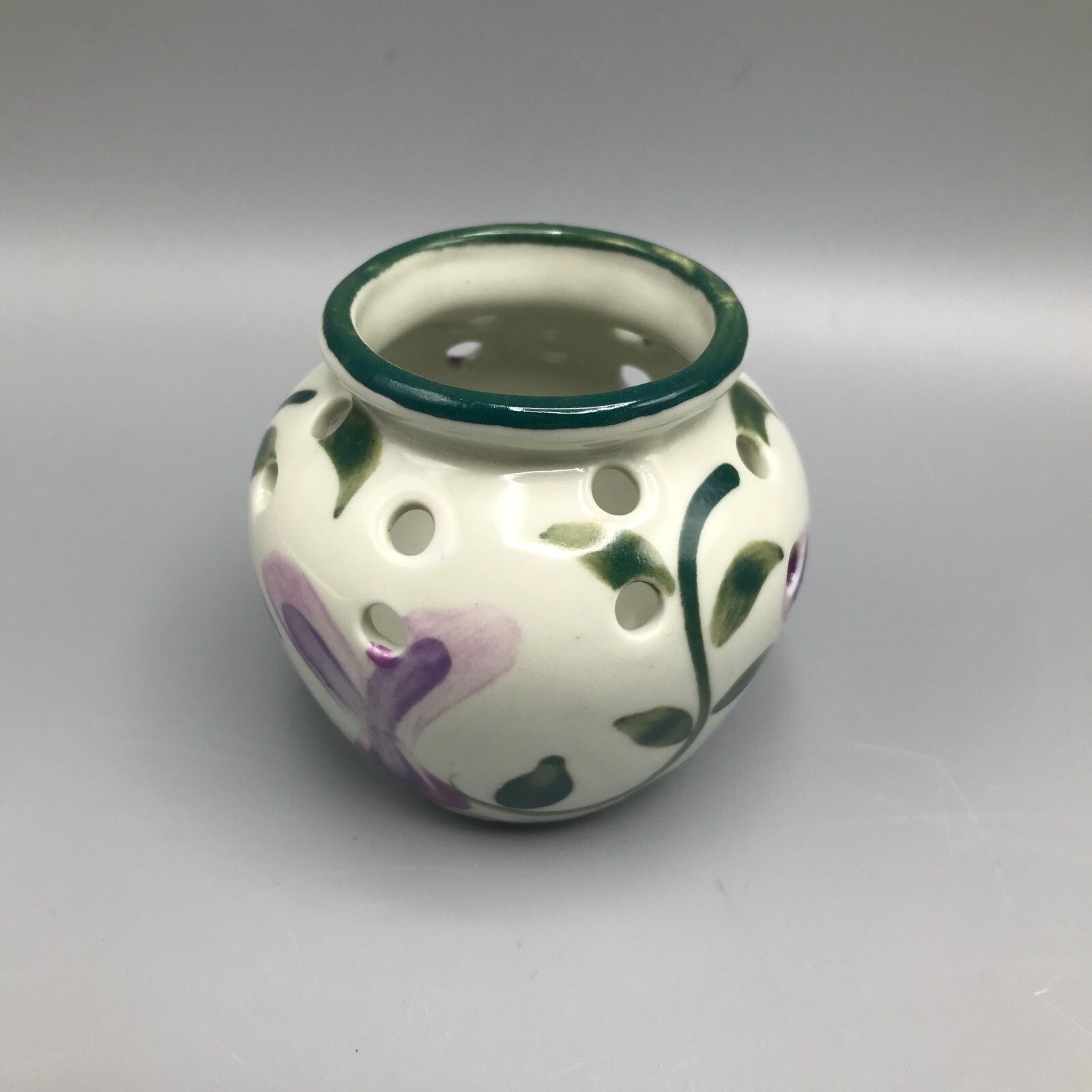 TB Pots Wildflower Miniature Vase Art Pottery Flower Frog USA 2.75″