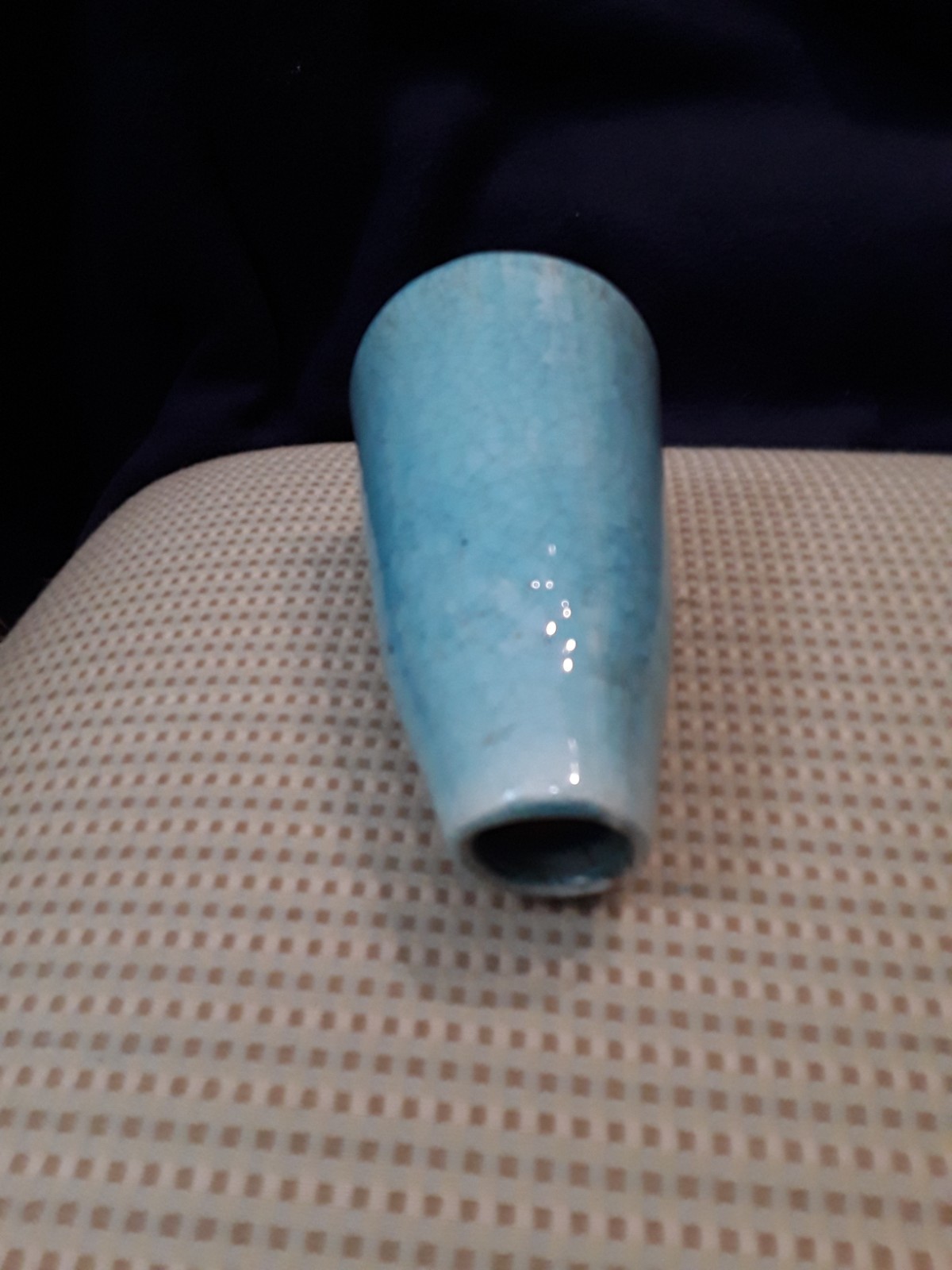 Lachenal Turquoise Crackle Finish Cabinet Vase adorable 6″