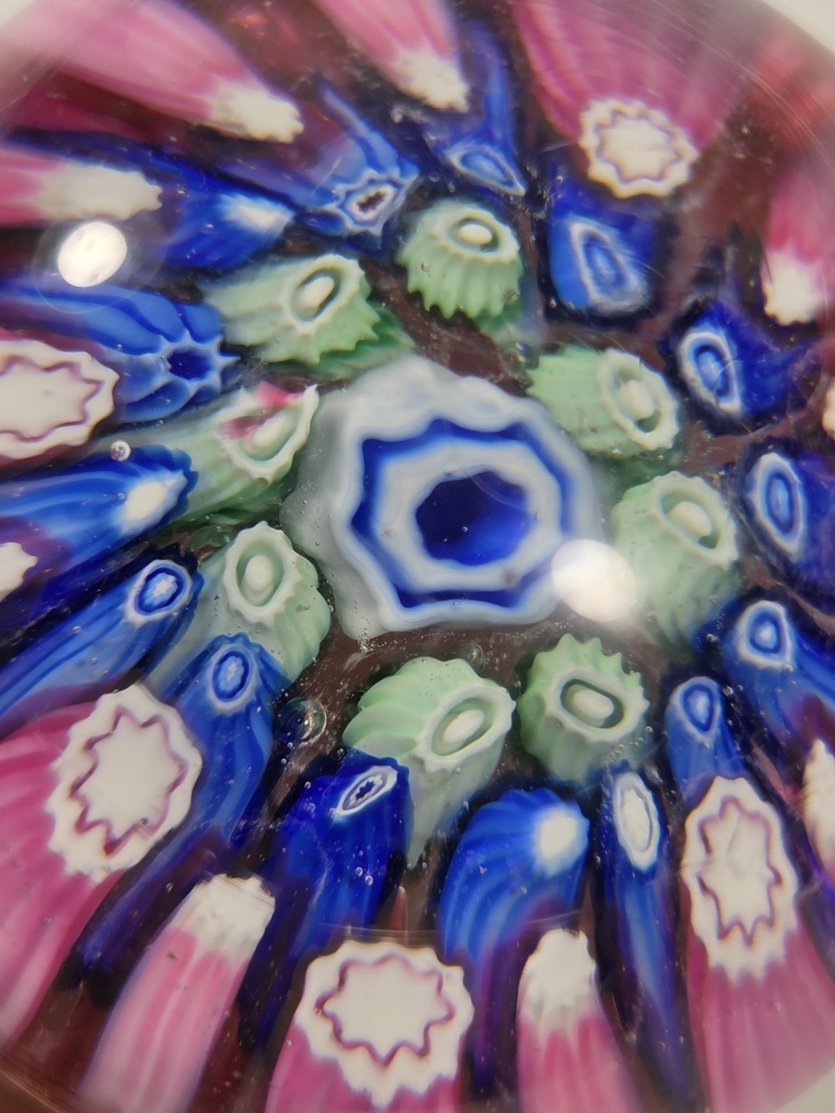 Old English? Millefiori Glass Inkwell Bottle Stopper (Stopper Only!)