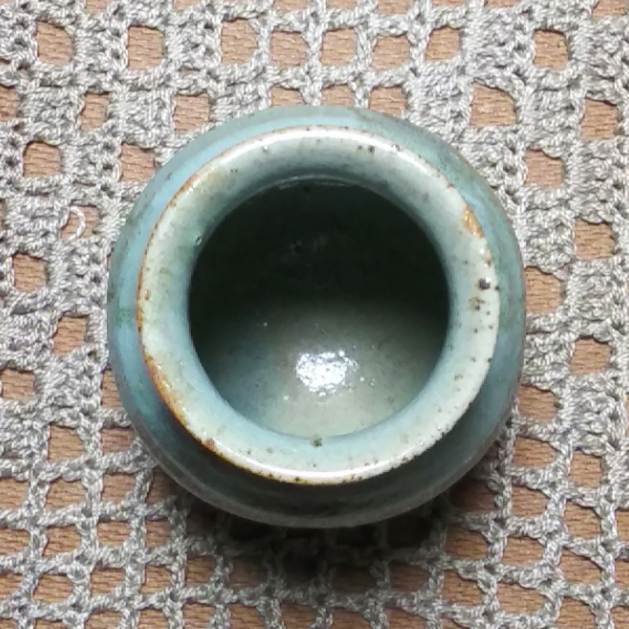Handmade Studio Pottery 3.5″ Small Vase Brown Green Glaze Pottery Ribbed Signed