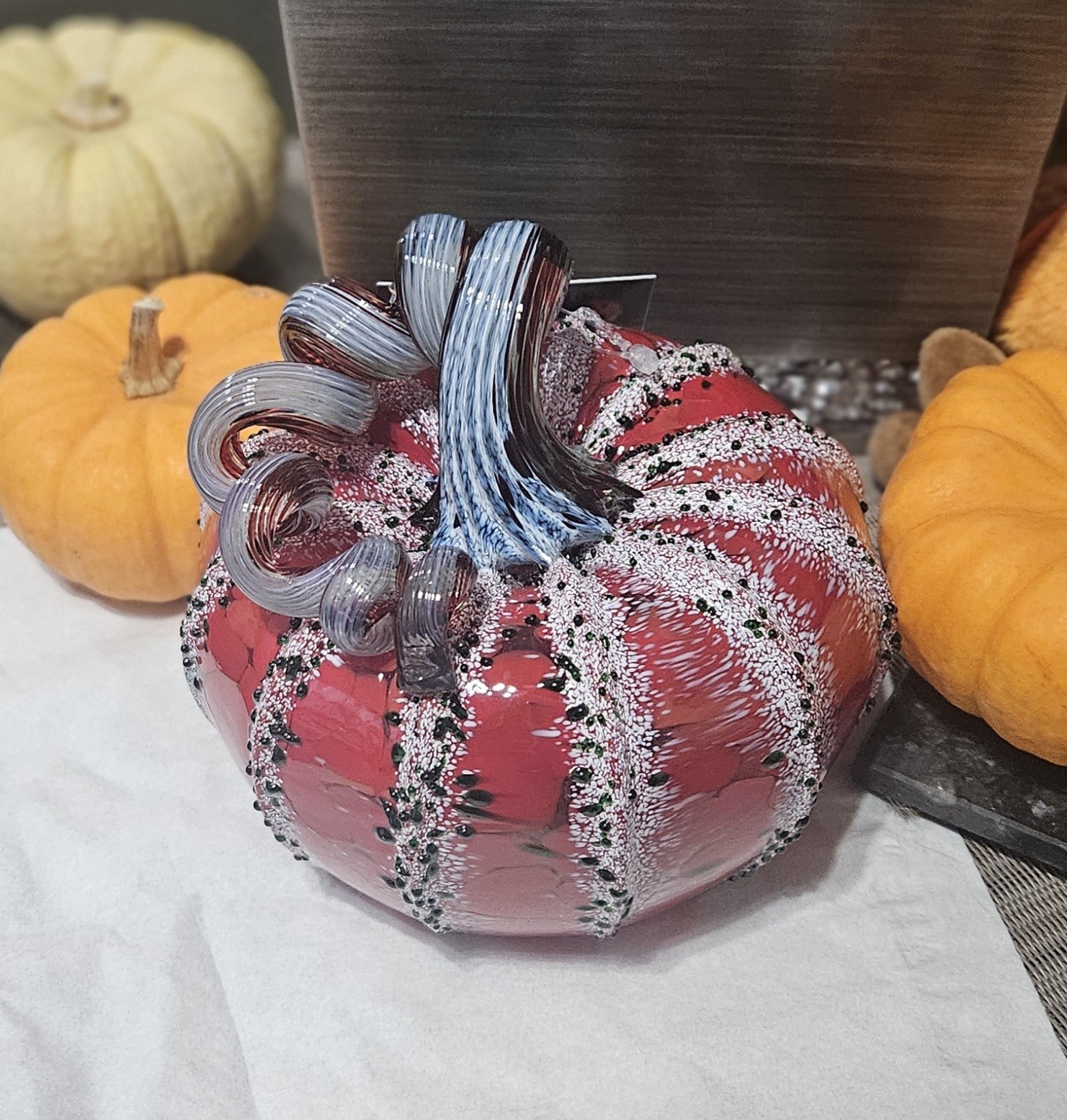 Luke Adams Glassblowing Studio, Candy Cane Lane Glass Pumpkin, Squat Size