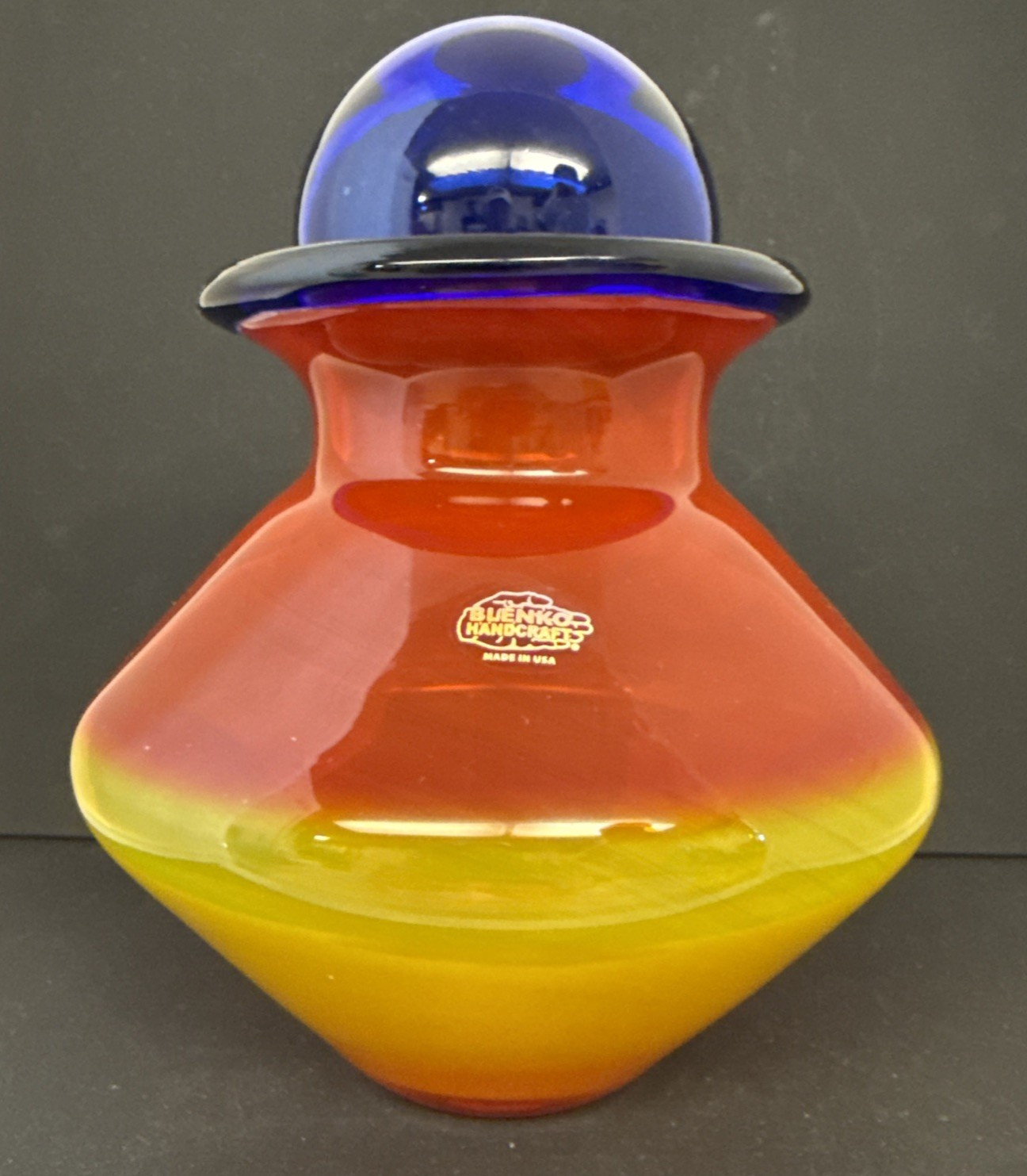 Blenko Glass Good Morning America Vase with Float Ball