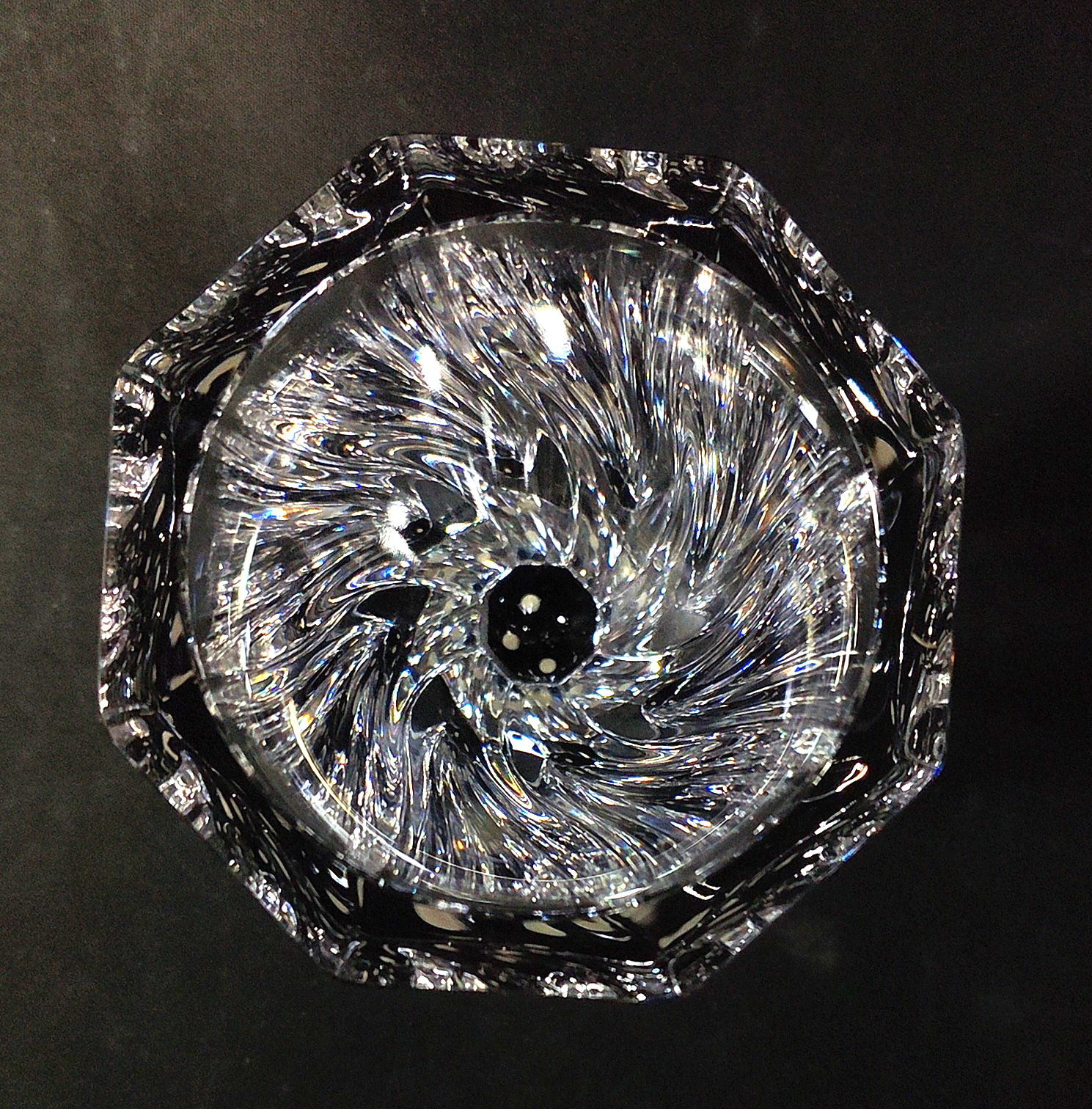 ORREFORS RESIDENCE VASE, Cut Lead Crystal, 6 1/8″, #4570, Silver Tag, SWEDEN