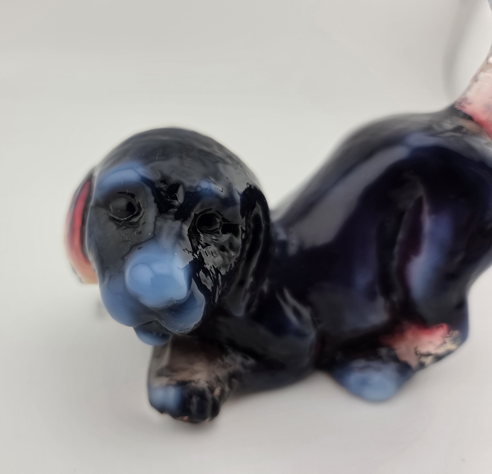 Fenton Glass 2003 Opalescent Plum Puppy Figurine Carolyns Collectibles Exclusive