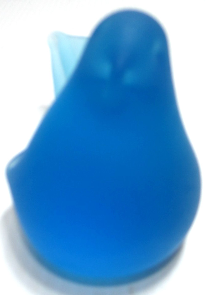 Vintage Interpur Glass Bird Figurine Blue Satin Frosted 2 7/8″ Tall #2