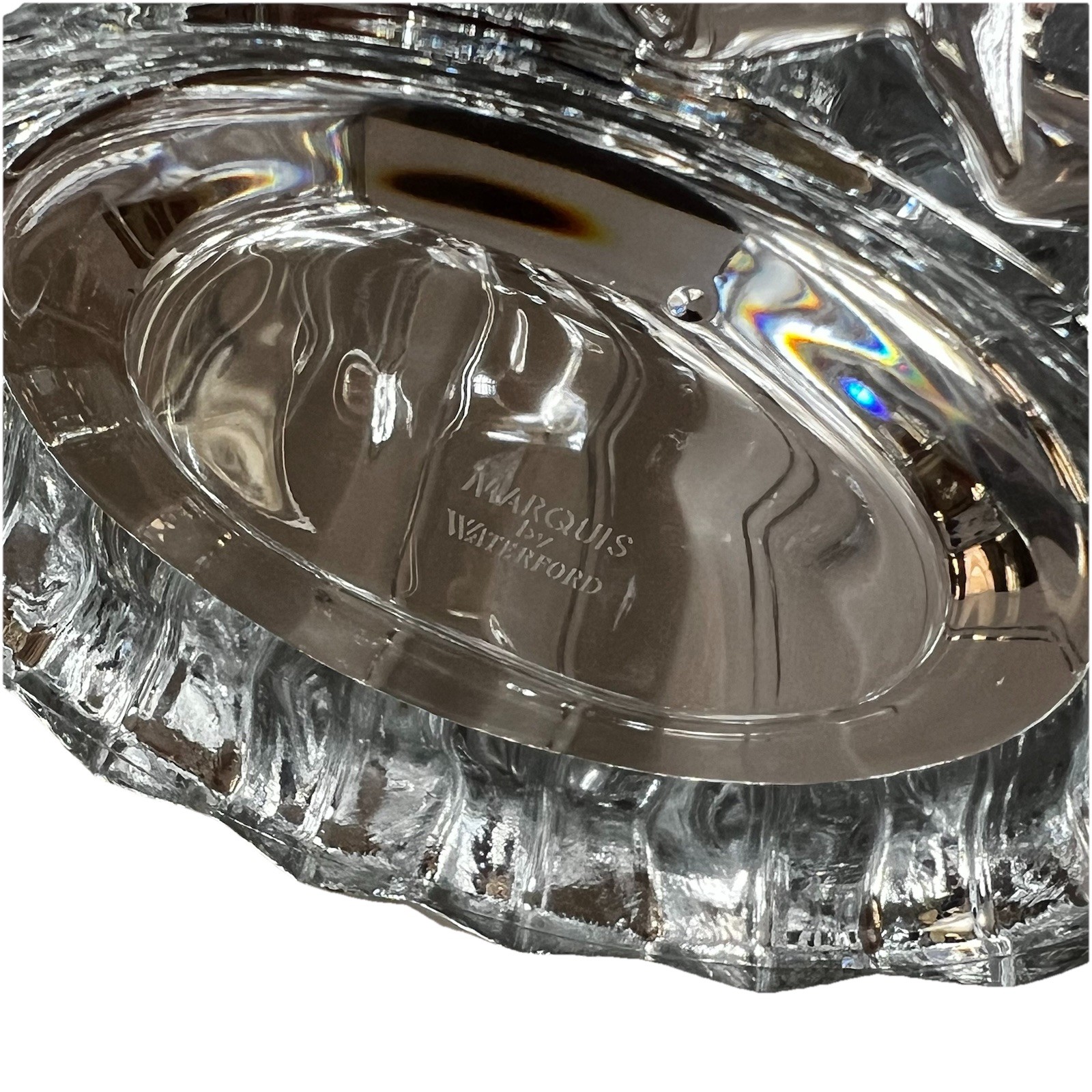 Marquis by Waterford Crystal Vase Oval Wavy Ribbed Ripple Heavy 9” Tall Flower