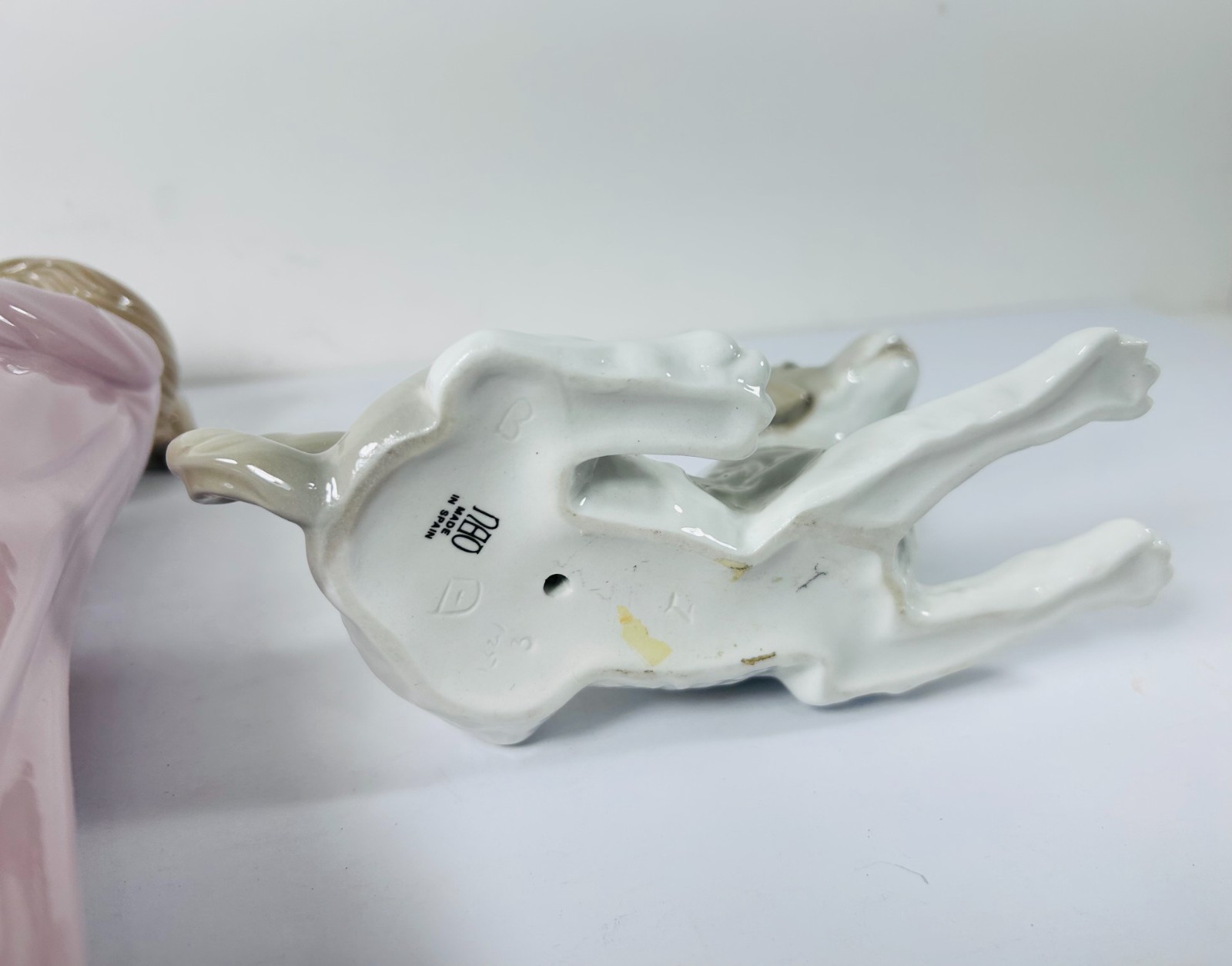 (3) LLADRO / NAO Figures Puppies Playing Hound Dog Girl Rabbit Bunny Spain