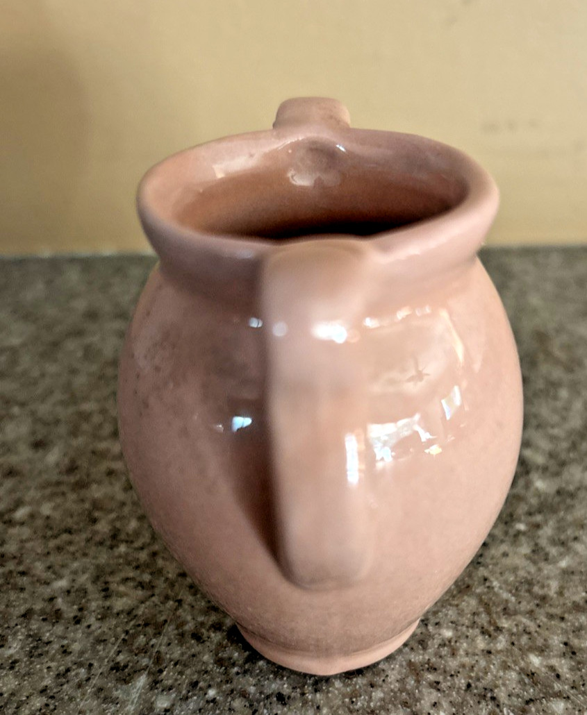 Vintage Miniature Pottery Marked “USA” Pink 2-3/4 in.