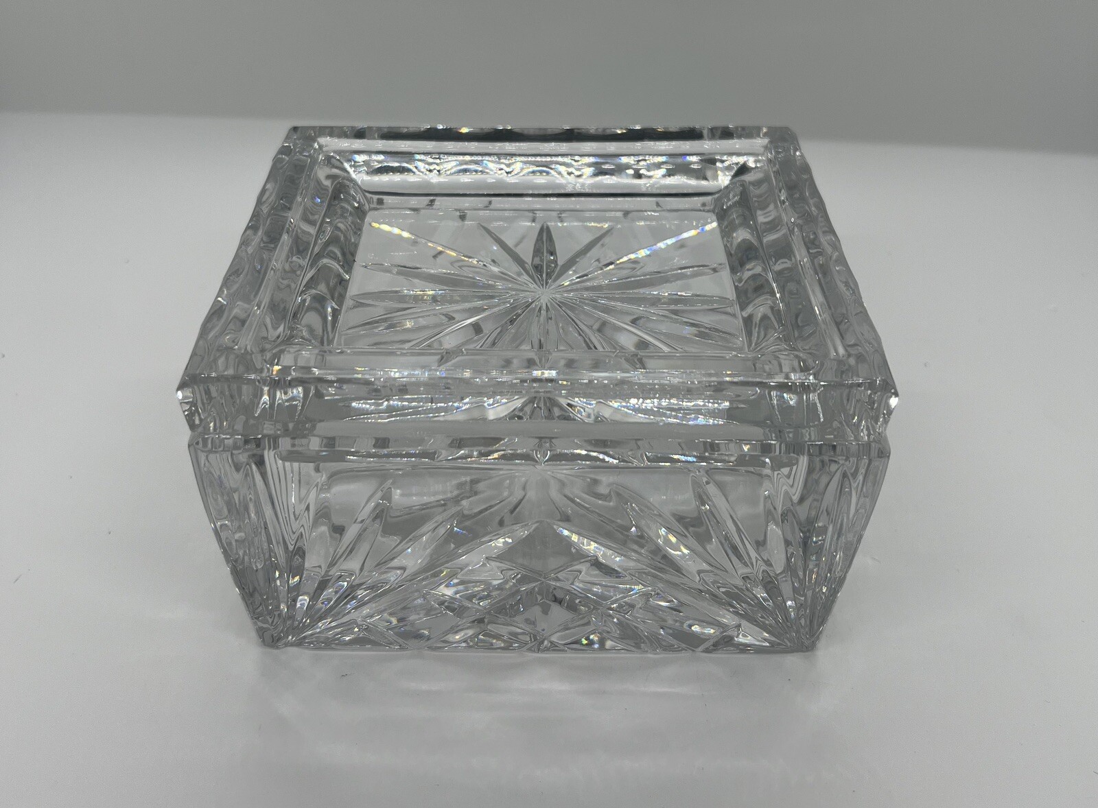 Crystal Cut Glass Trinket Jewelry Box