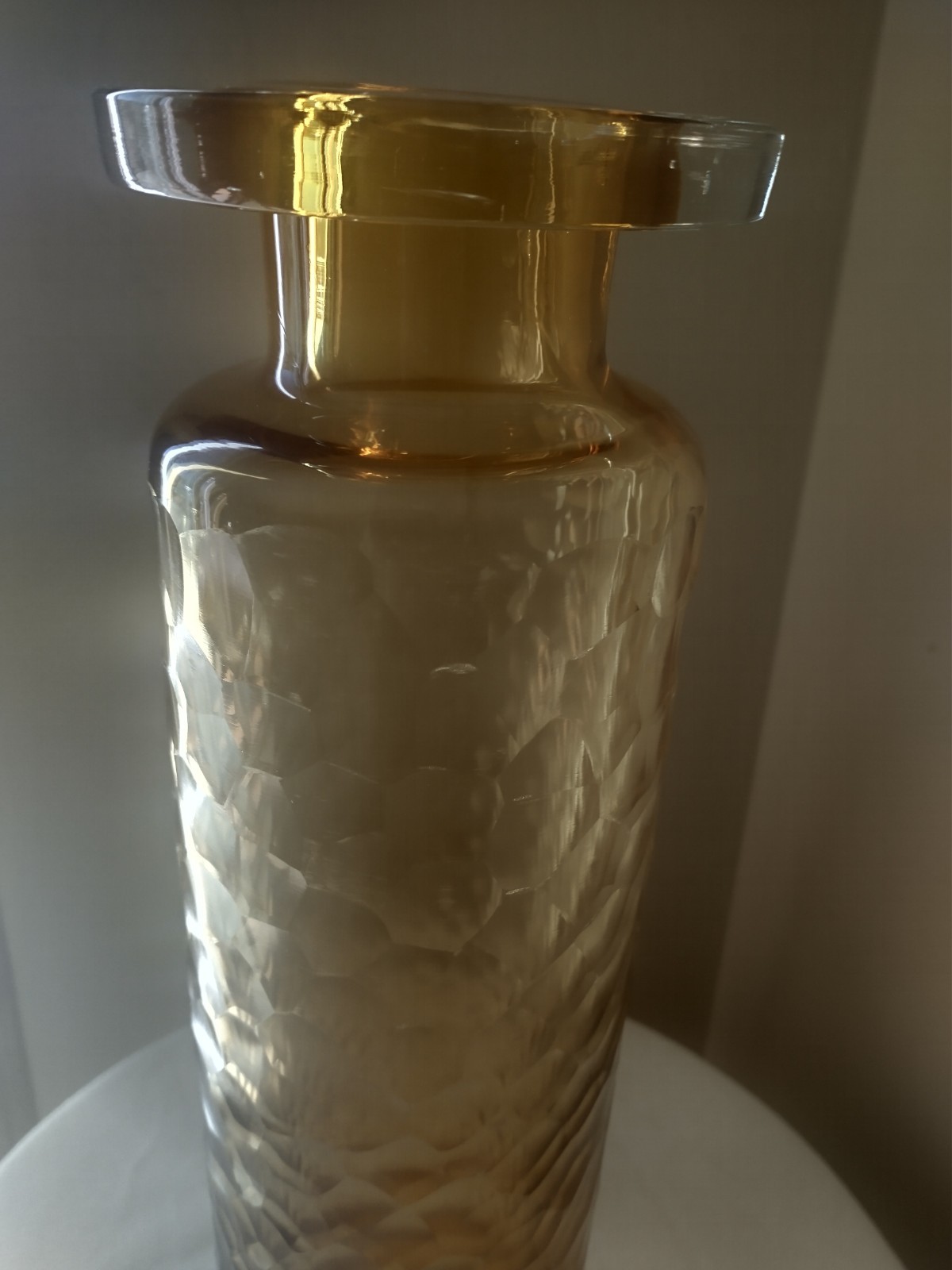 Murano Carlos Scarpa Style Batutto Hammered / Wheel Cut Engraved Vase