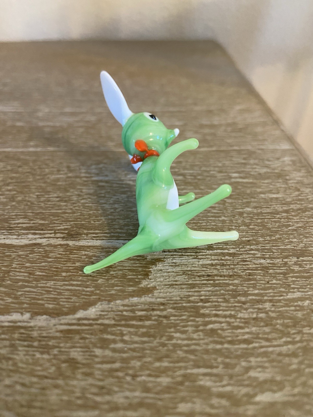 Hand Blown Glass Green Mouse 2.25” T