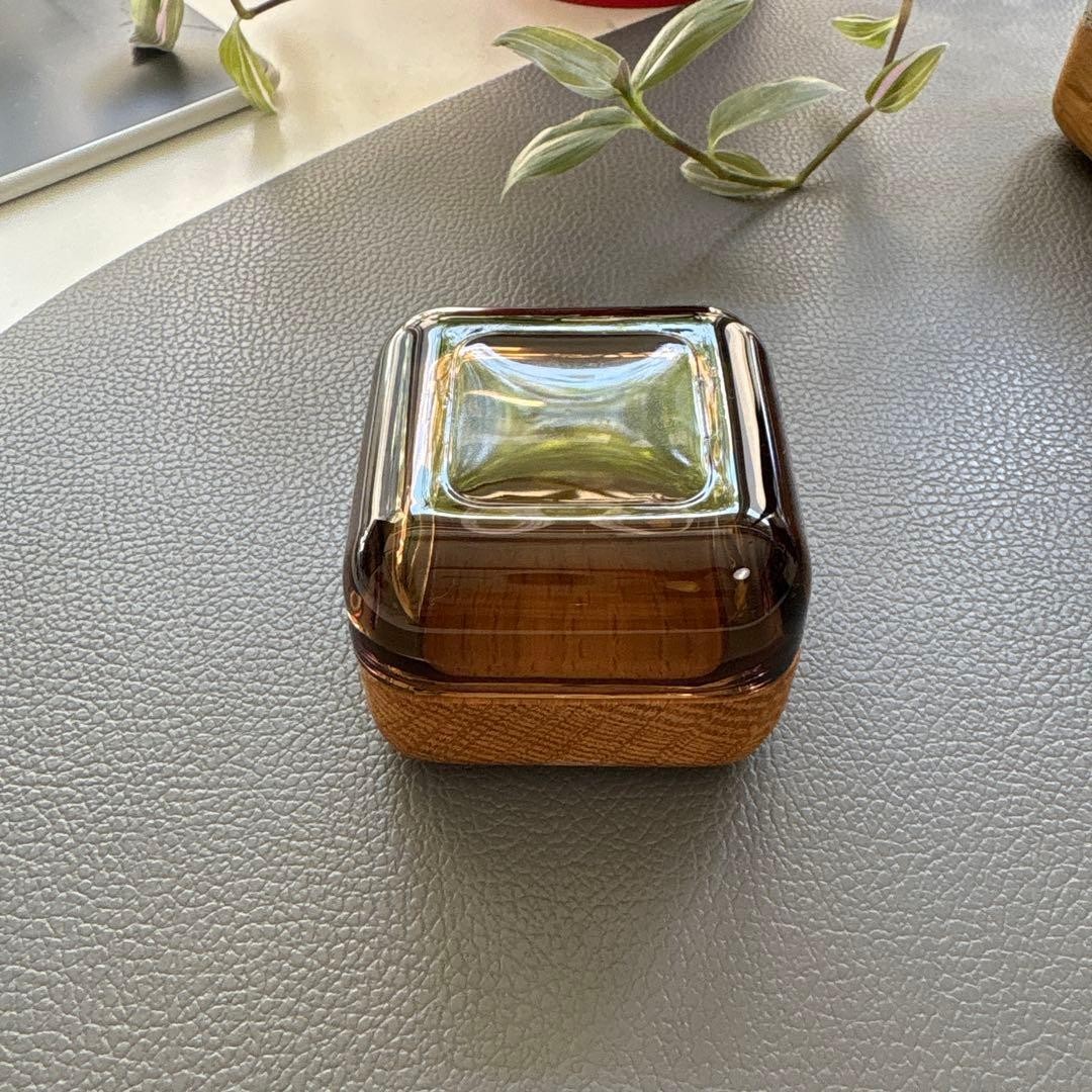 Iittala Vitriini Trinket Box Sand Grass Oak Interior 2.3×2.3in (6x6cm)