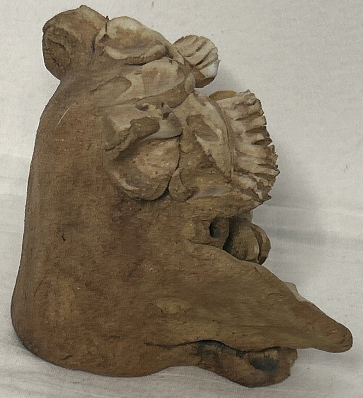 Max Hindt Clay Owl Christmas Whimsy Heavy Vintage Signed Pottery PEACE sign