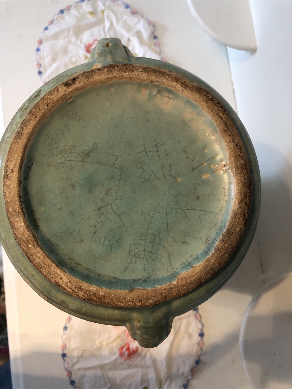 McCoy Pottery 1940’s Matte Aqua Large Vase 12” Almost 8 Lbs! Art Deco Style