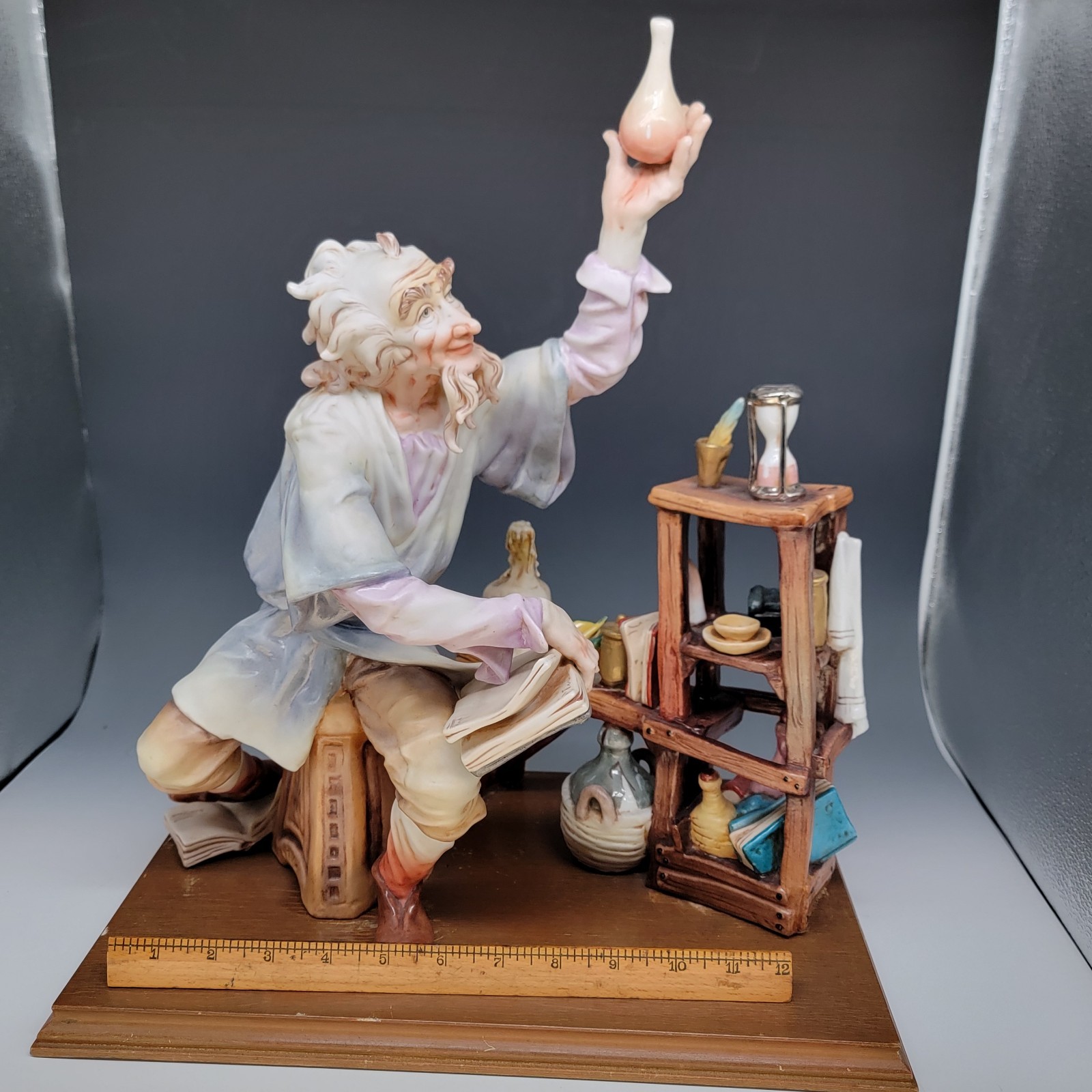 Vtg “The Alchemist Of Capodimonte” Porcelain Figurine Italy Large 17″ READ