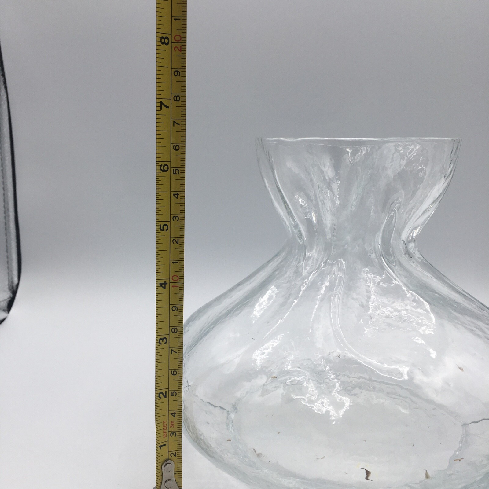 Swedish Glass Vase Clear Cinched Sack Bag Pinched SEA of Sweden Rune Strand