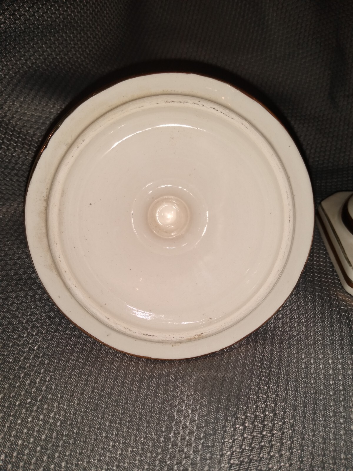 Mid Century Italian Ceramic Urn Gold trim Floral Dahlia Pattern Hand Made