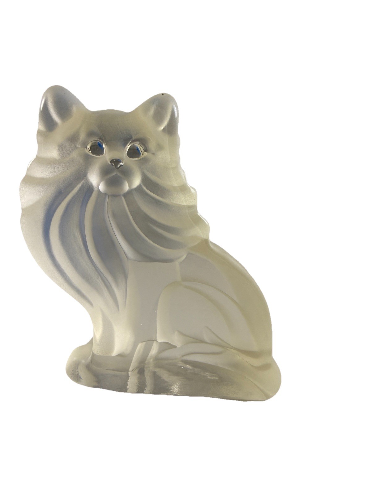 Crystal Persian Cat Figurine Unbranded Frosted Beautiful!