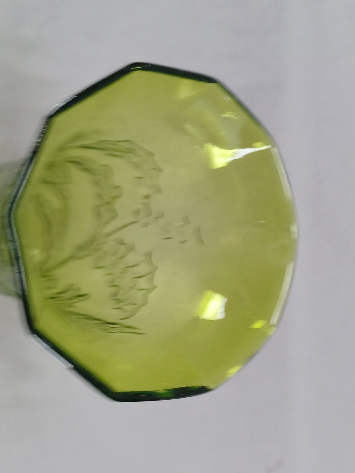 Late 19th Century Continental Yellow Green Molded Holly Leaves & Berries Vase