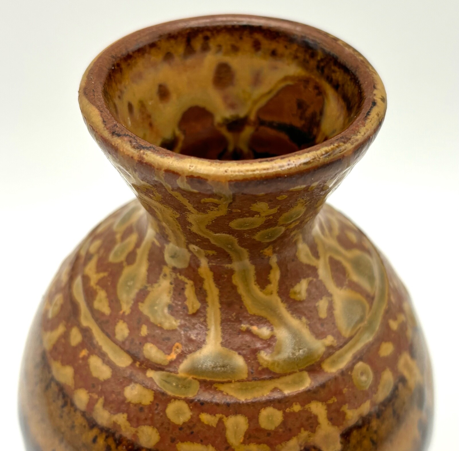 Whynot Pottery Vase, North Carolina, Neutral Browns & Stamped on Bottom