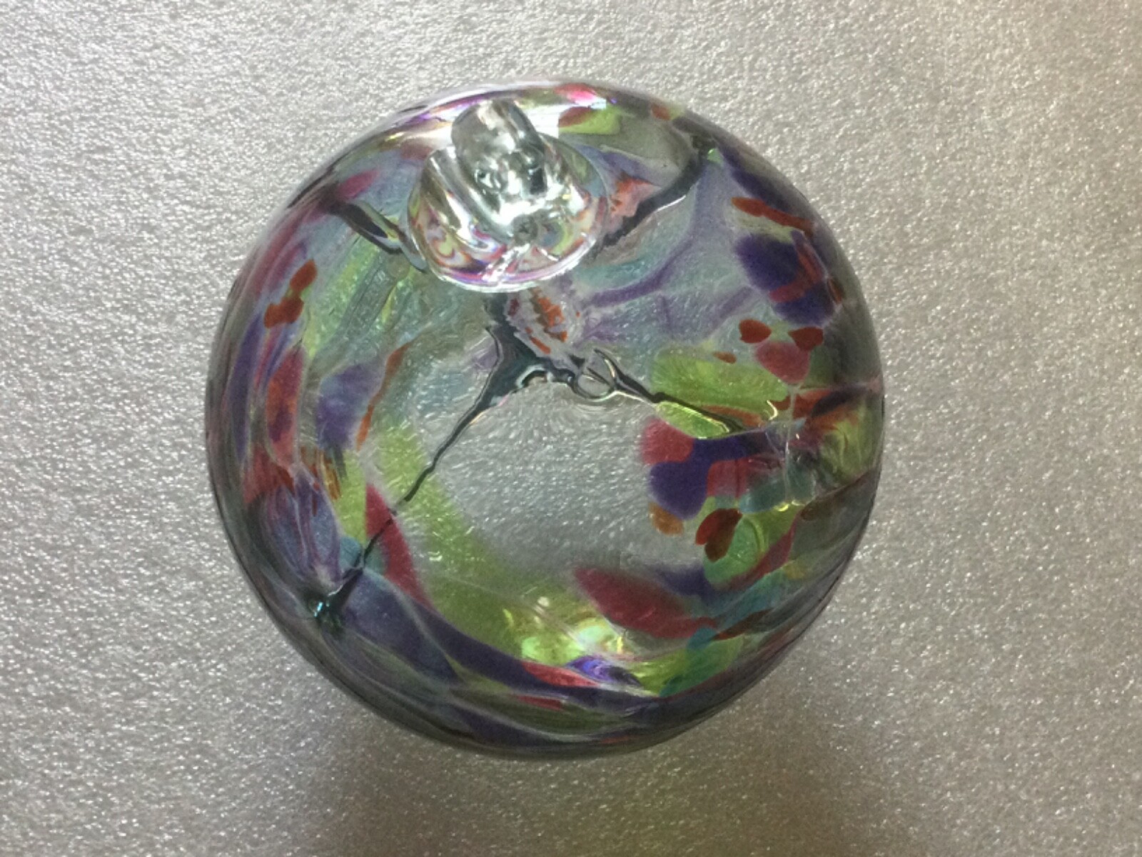 Kitra’s Glass Orb Globe Sun Catcher Ball 5″ Blue Green Red Hand-Blown Wish Ball