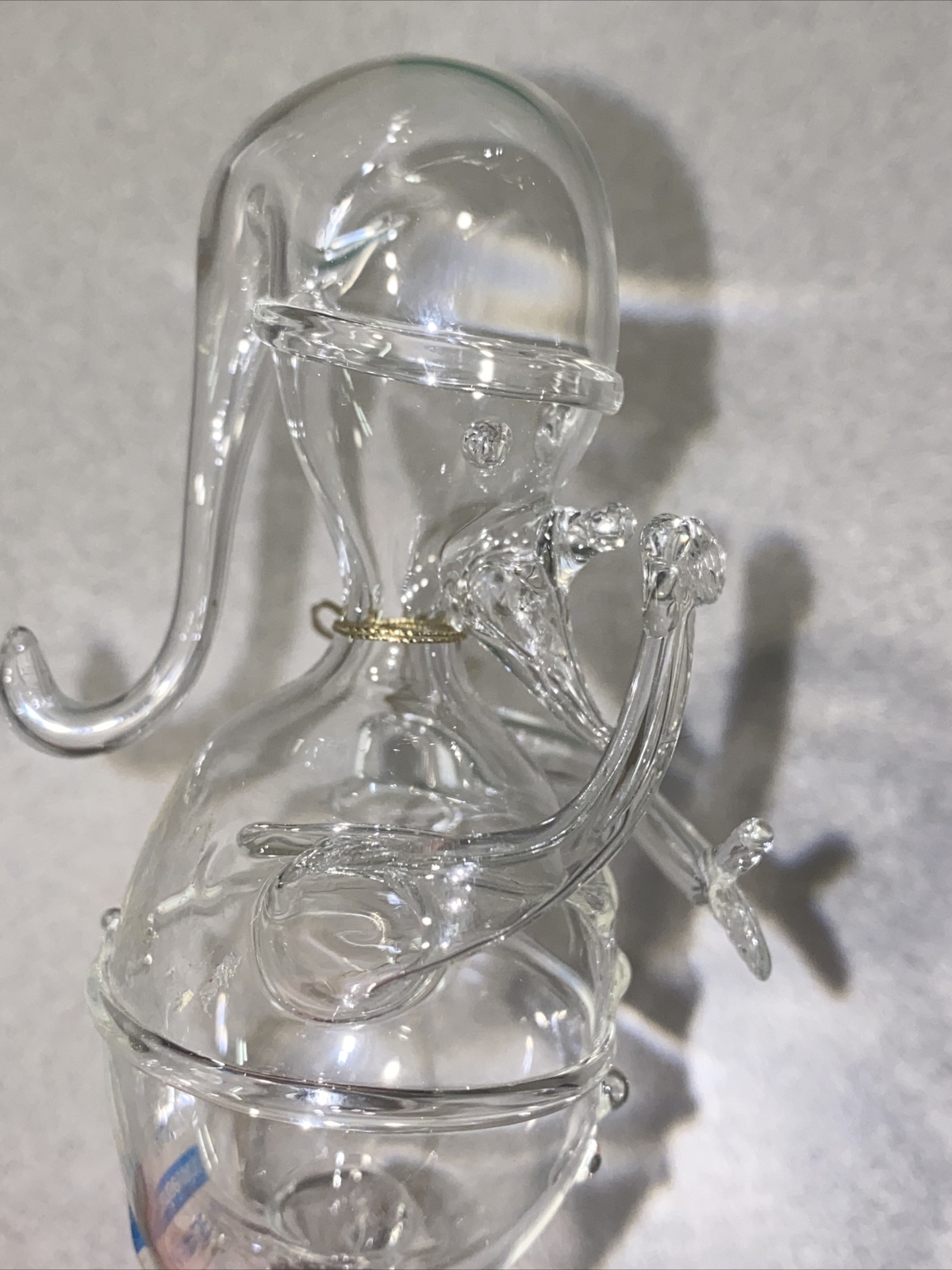 Vintage Parise Vetro Hand Blown Glass Ornament Santa. With Original Sticker.