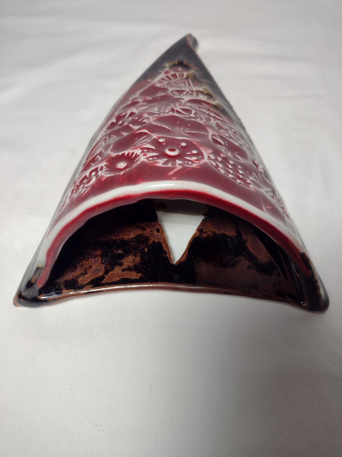 Hand Made Ceramic Wall Pocket Signed T. Spears 9.5″ Studio Art Pottery Clay