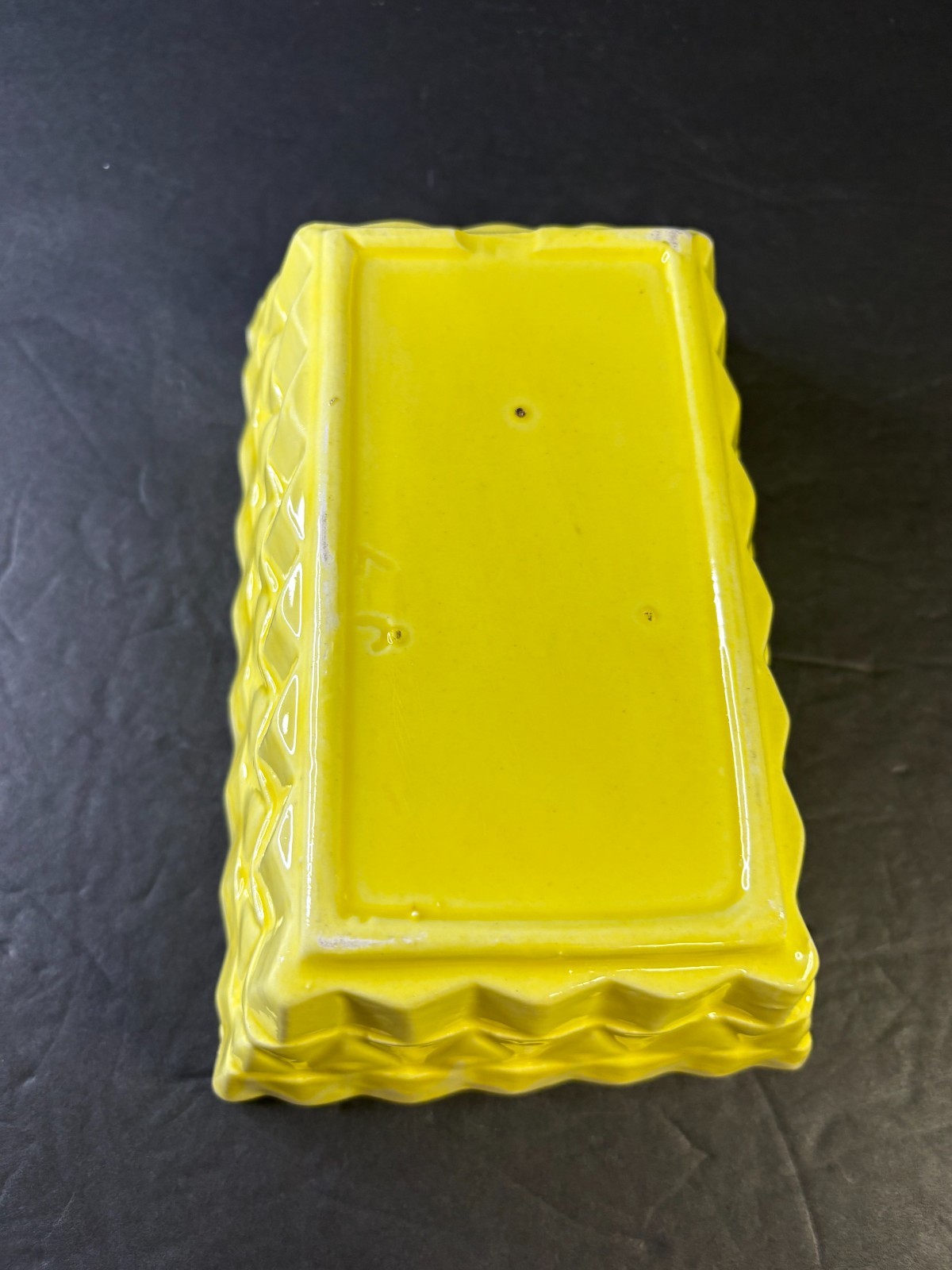 Yellow Planter Cookson Pottery White Drip Trim – J7 Mold Glaze Dish Planter