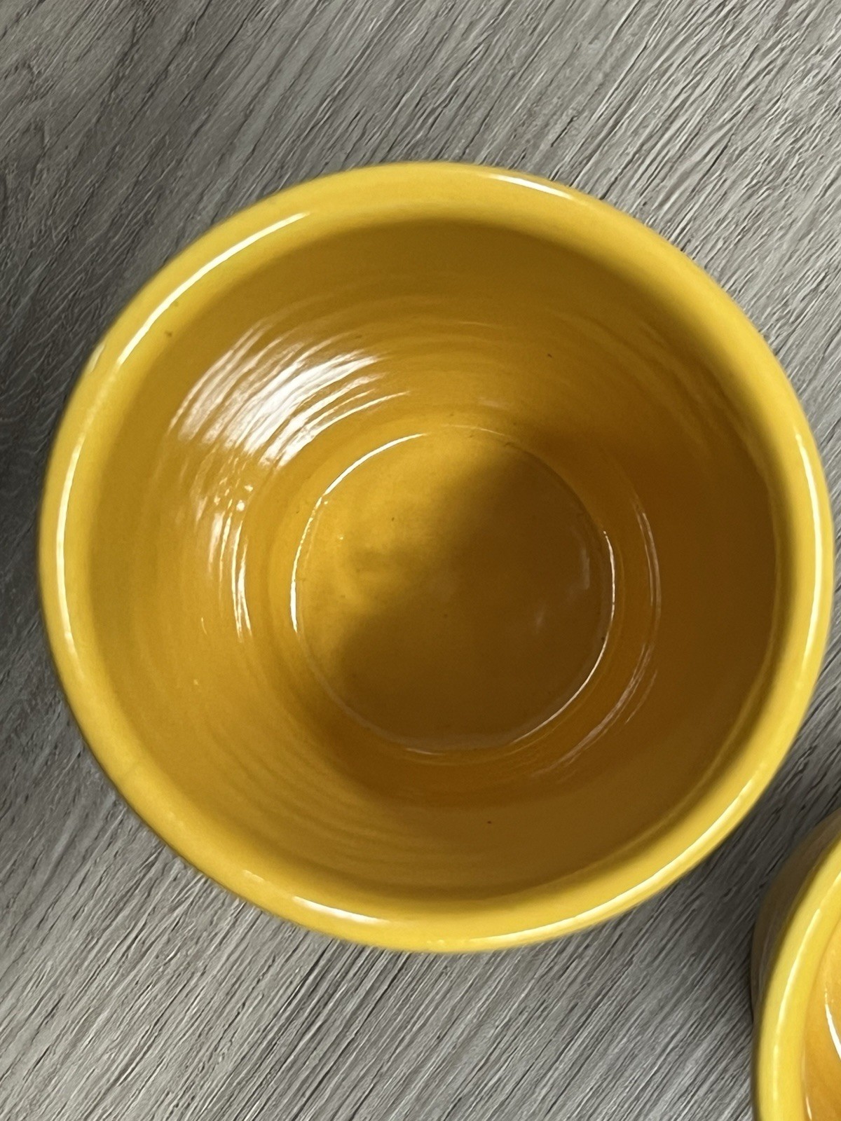 TWO (2) Vintage Bauer Pottery Ringware Size 3.5″ Tumblers YELLOW (see Photos)