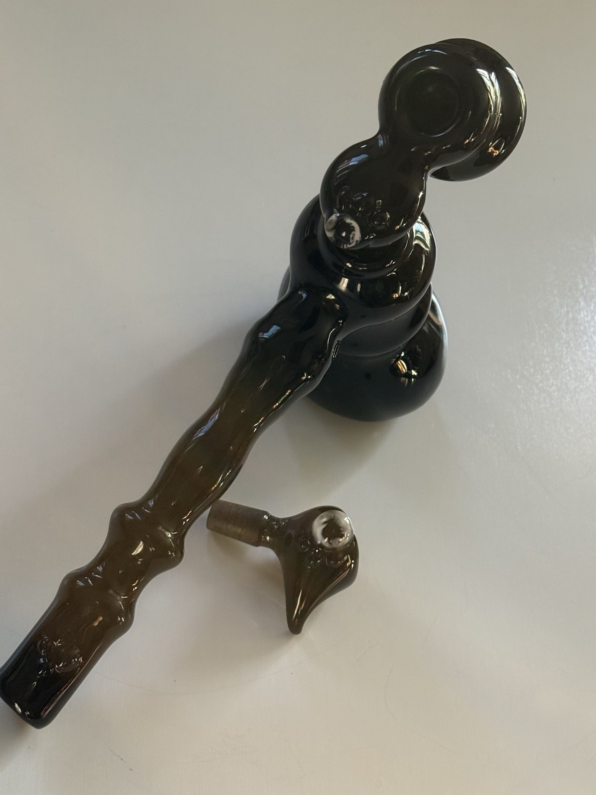 Evan wood Glass Custom Black On Black See-Through Window & Worked Ash Catcher