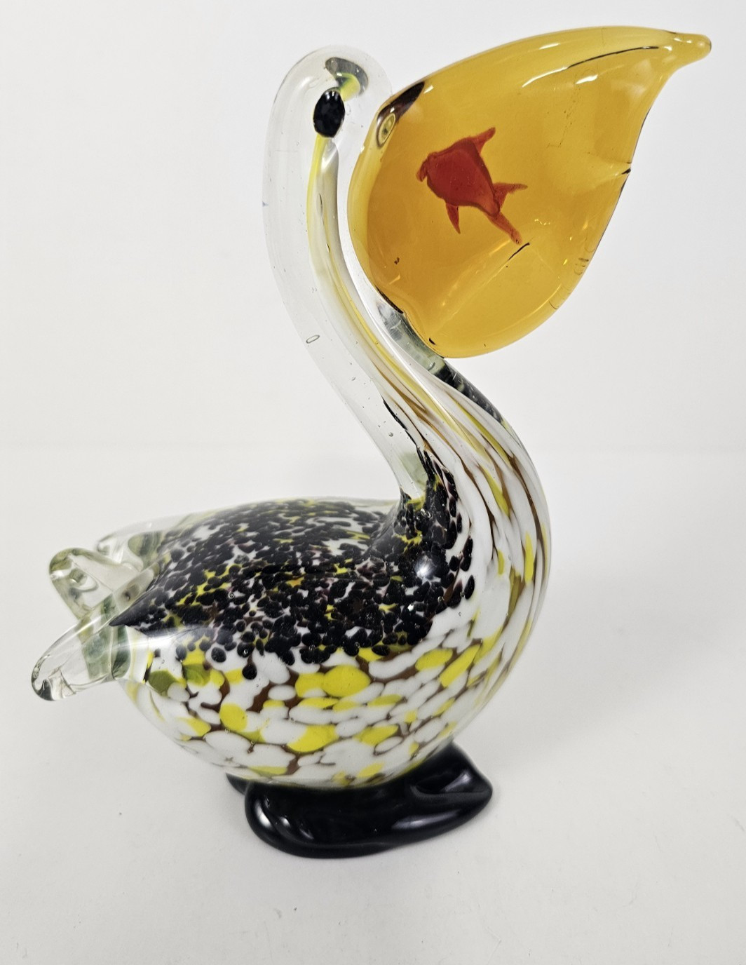 Vintage Retro Art Glass Pelican Murano Style Figurine Murano Style Coastal Bird