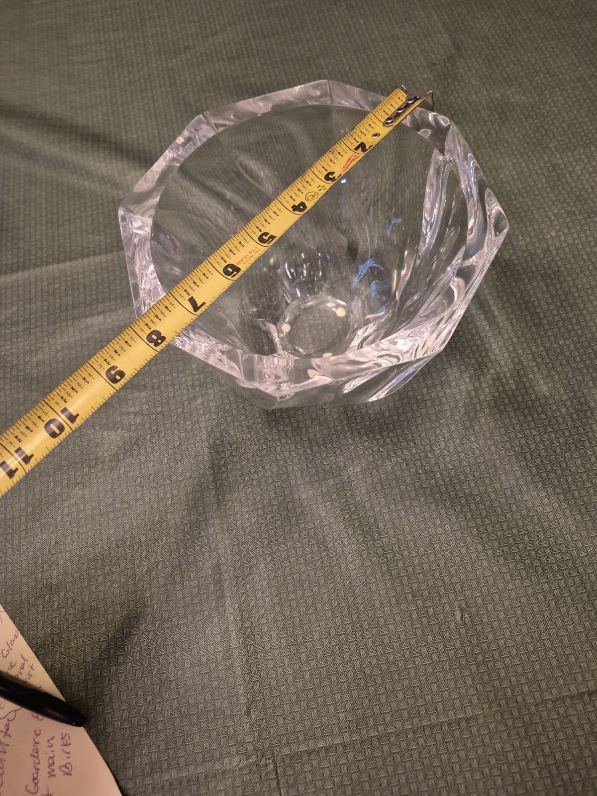 Orrefors Sweden Signed Crystal Bowl Residence Swirl Twist Octagon 4.75in Diam