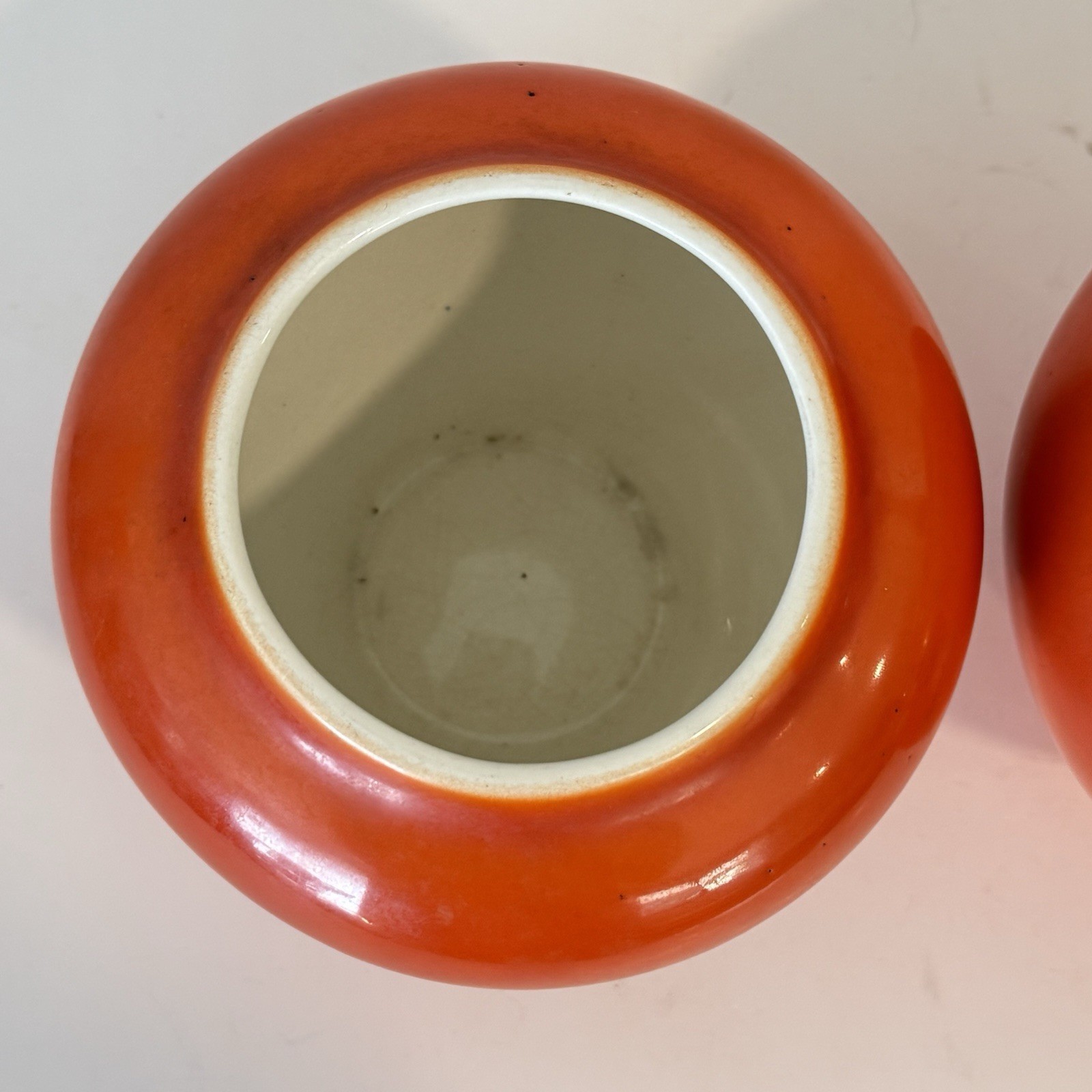 Vintage Meric Art Orange Mid Century Modern Vase Set Of Two Sleek Table Vase