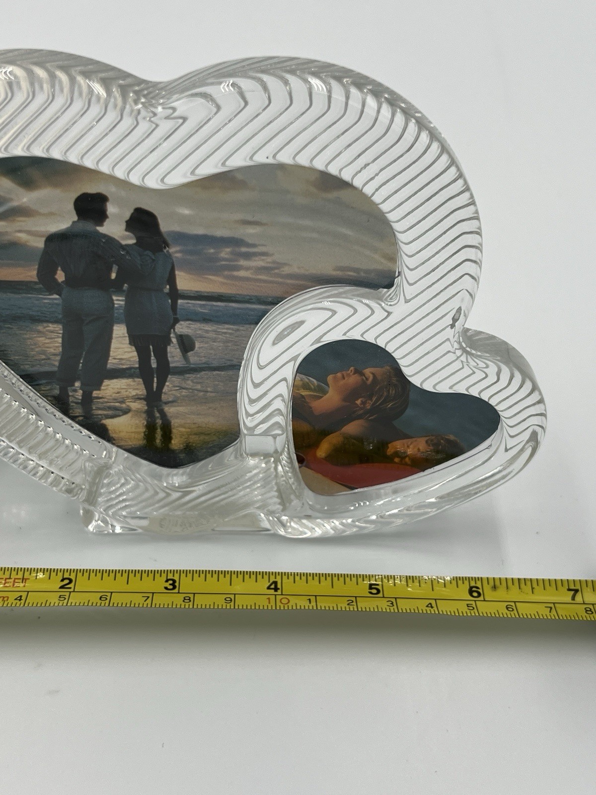 Mikasa Clear Double Heart Romantic Valentine Crystal Picture Frame NEW WITH BOX