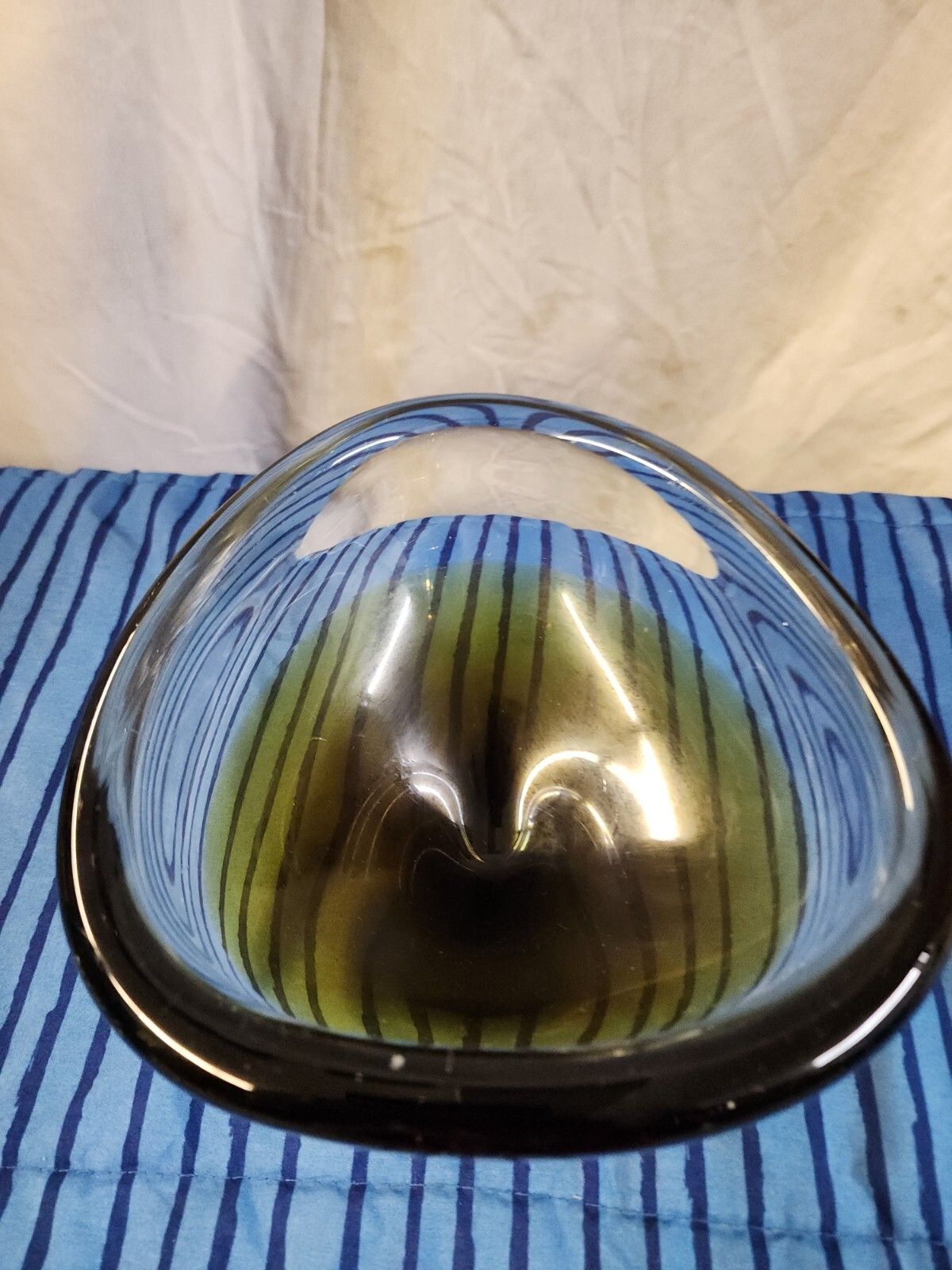 Murano Seguso clear bowl with Sommerso Gold could possible be Stueben glass?