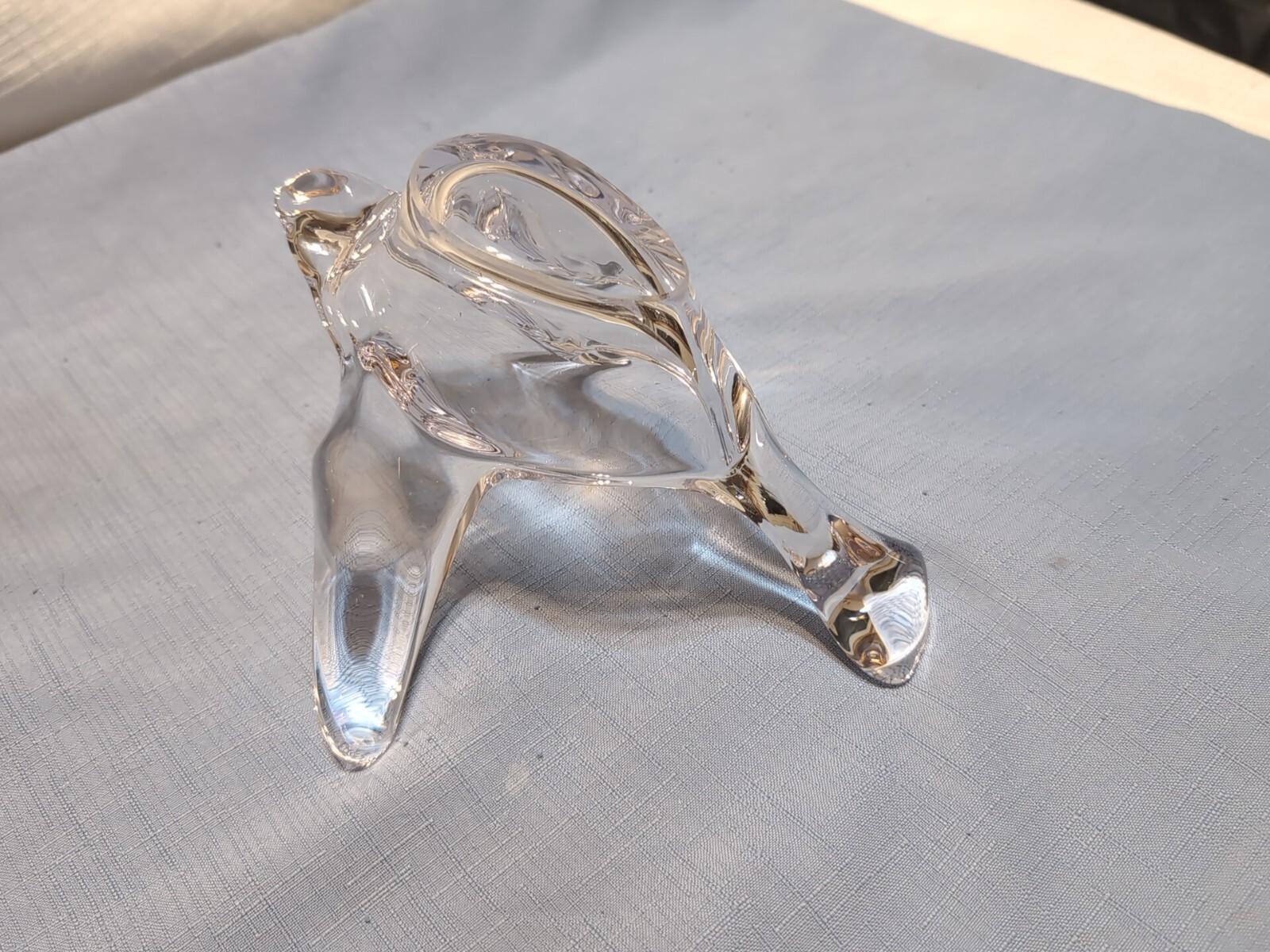 Vintage Princess House Lead Crystal Glass Turtle Dove Candy Trinket Dresser Dish
