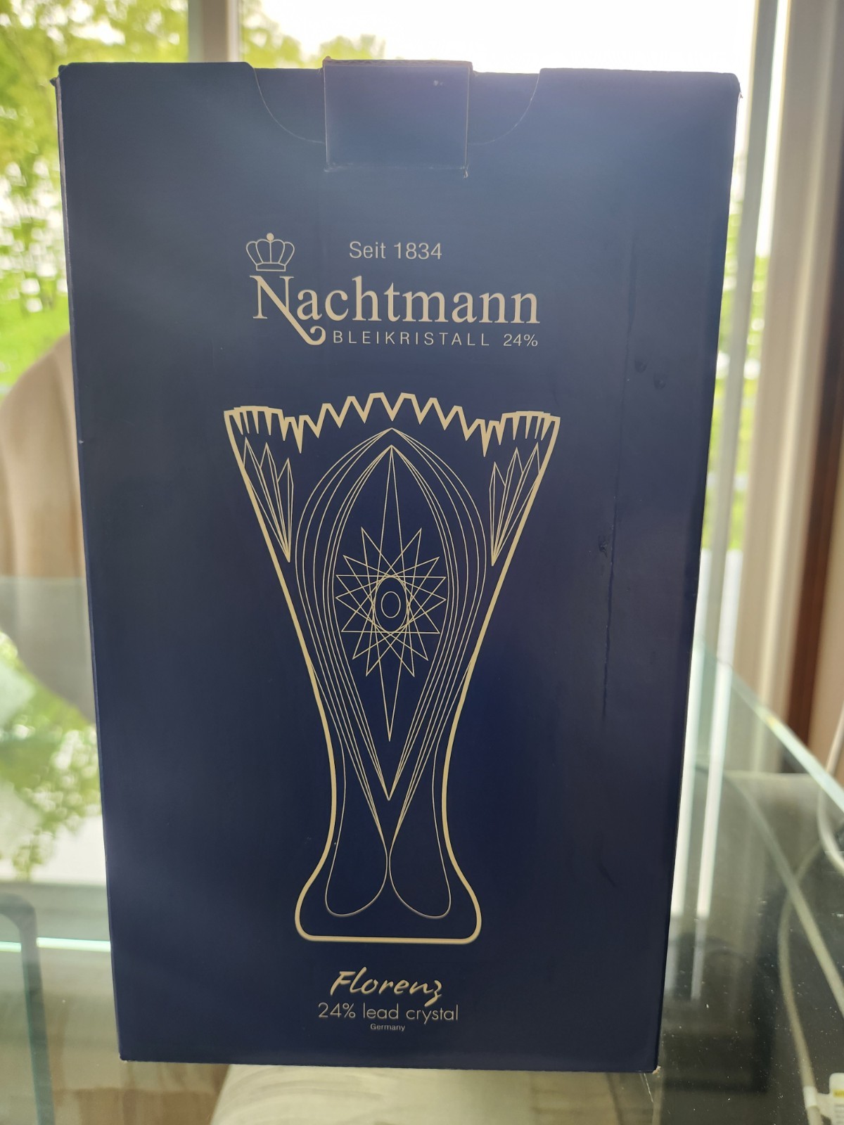 MIB Vintage Nachtmann Bleikristall 24% Lead Crystal Florenz Vase 10″ Germany
