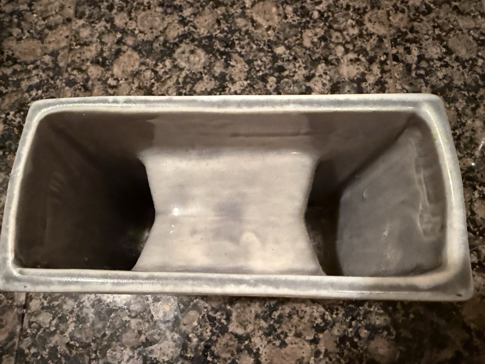 1950’s McCoy Arcature double shadow box square vase grey w/ red bird