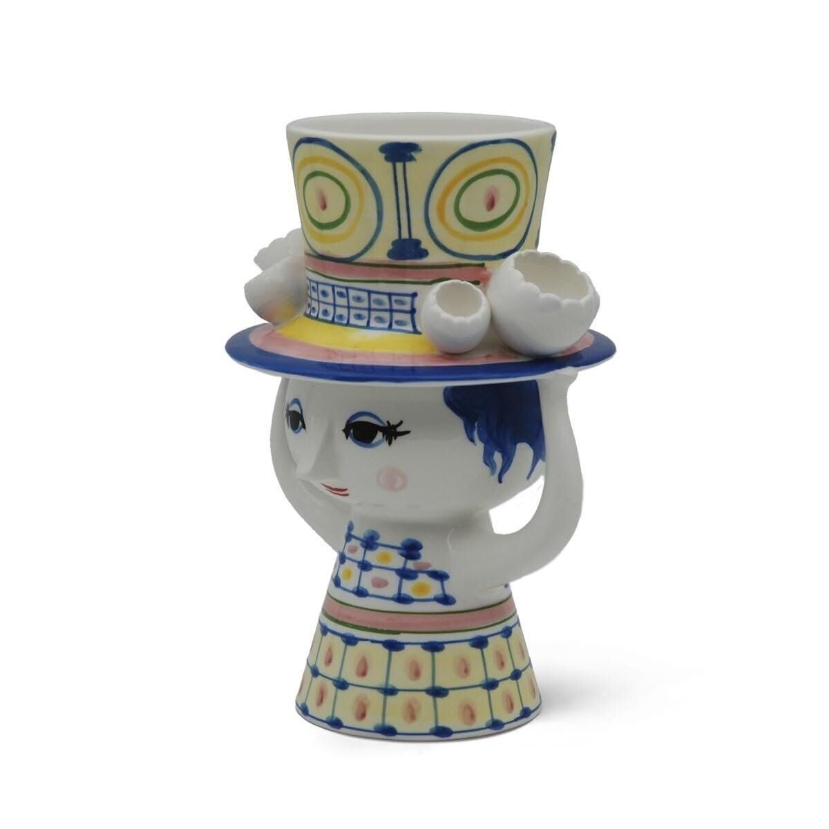 Bjørn Wiinblad Vase Lady with Hat Blue