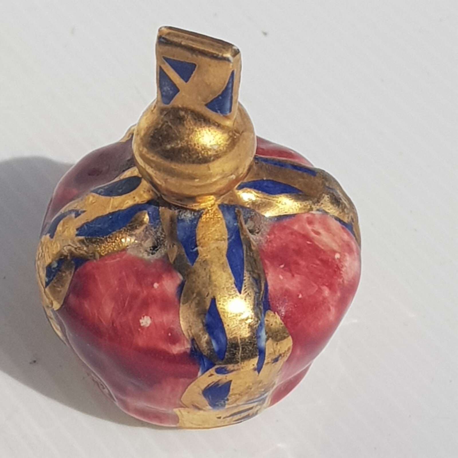 Unusual hand made porcelain small religious pot pourie scent container religious